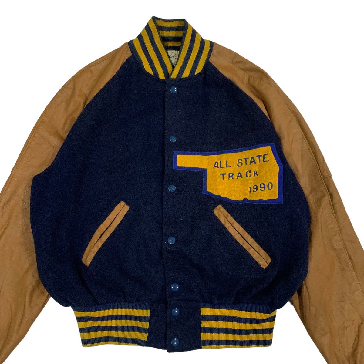 Vintage Vintage 90s Larry Black Letterman Varsity Jacket Size M / US 6-8 / IT 42-44 - 4 Thumbnail