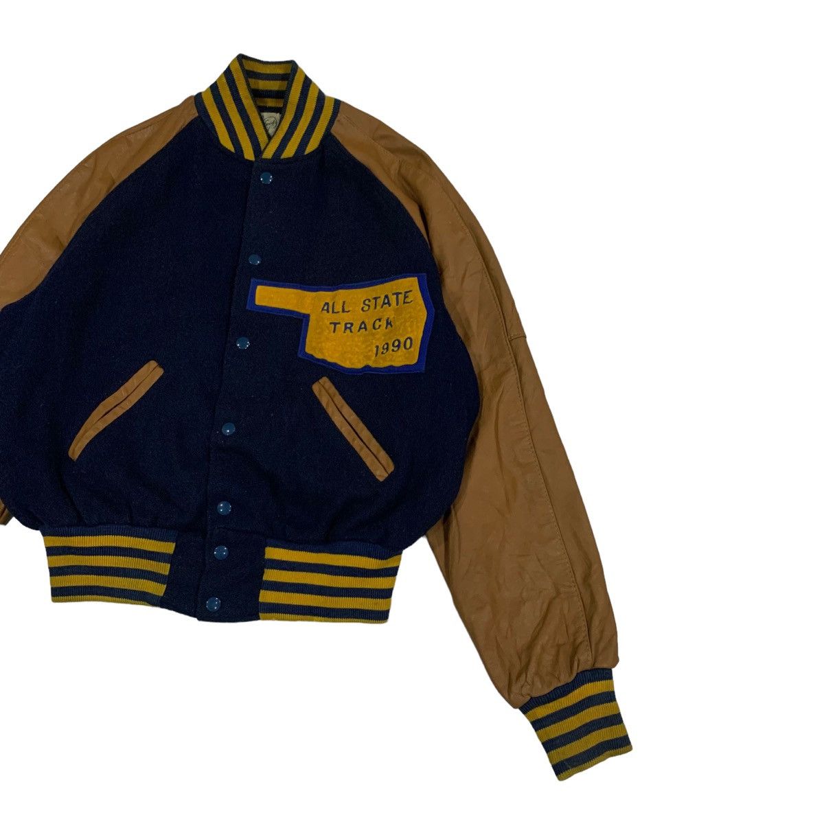 Vintage Vintage 90s Larry Black Letterman Varsity Jacket Size M / US 6-8 / IT 42-44 - 5 Thumbnail