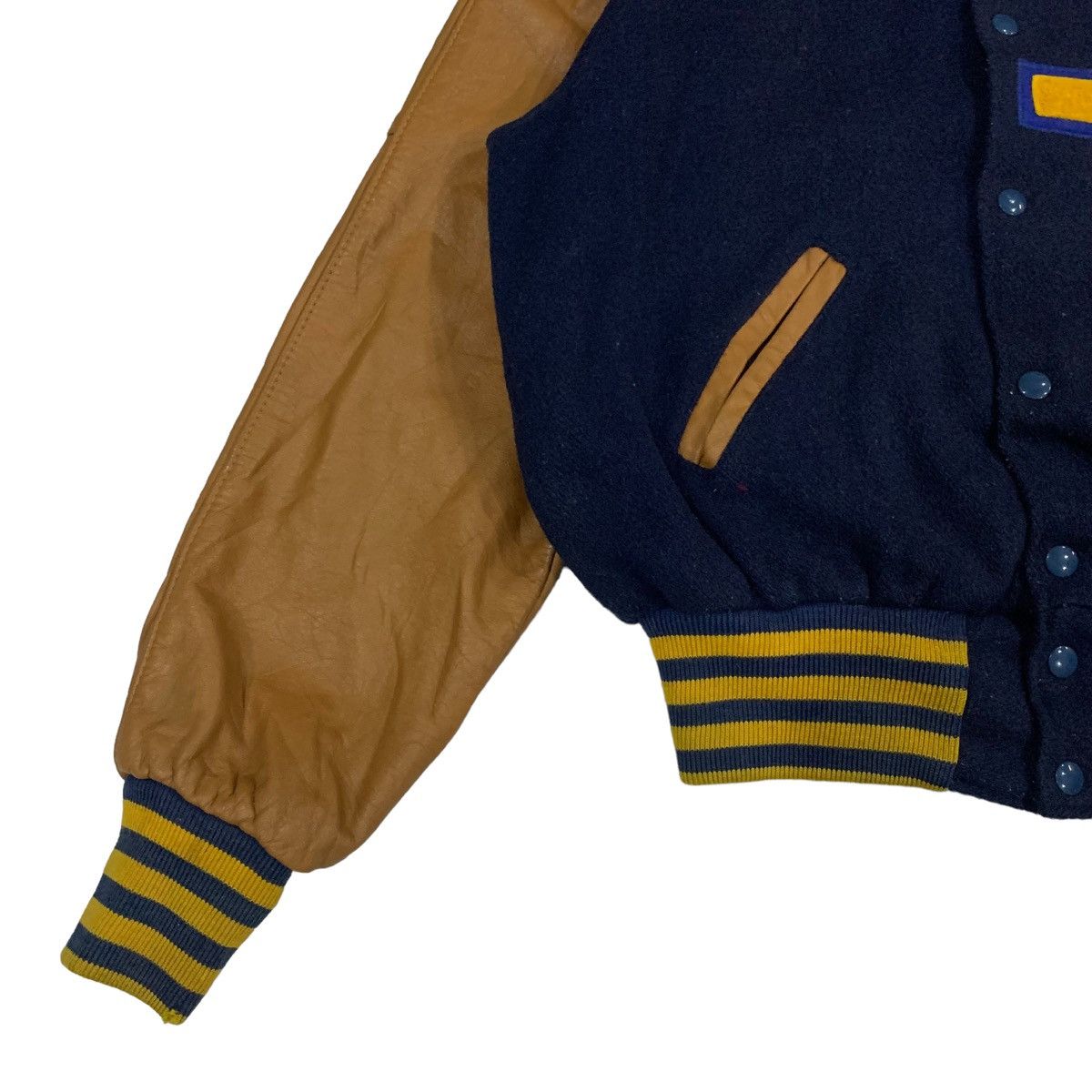Vintage Vintage 90s Larry Black Letterman Varsity Jacket Size M / US 6-8 / IT 42-44 - 8 Thumbnail