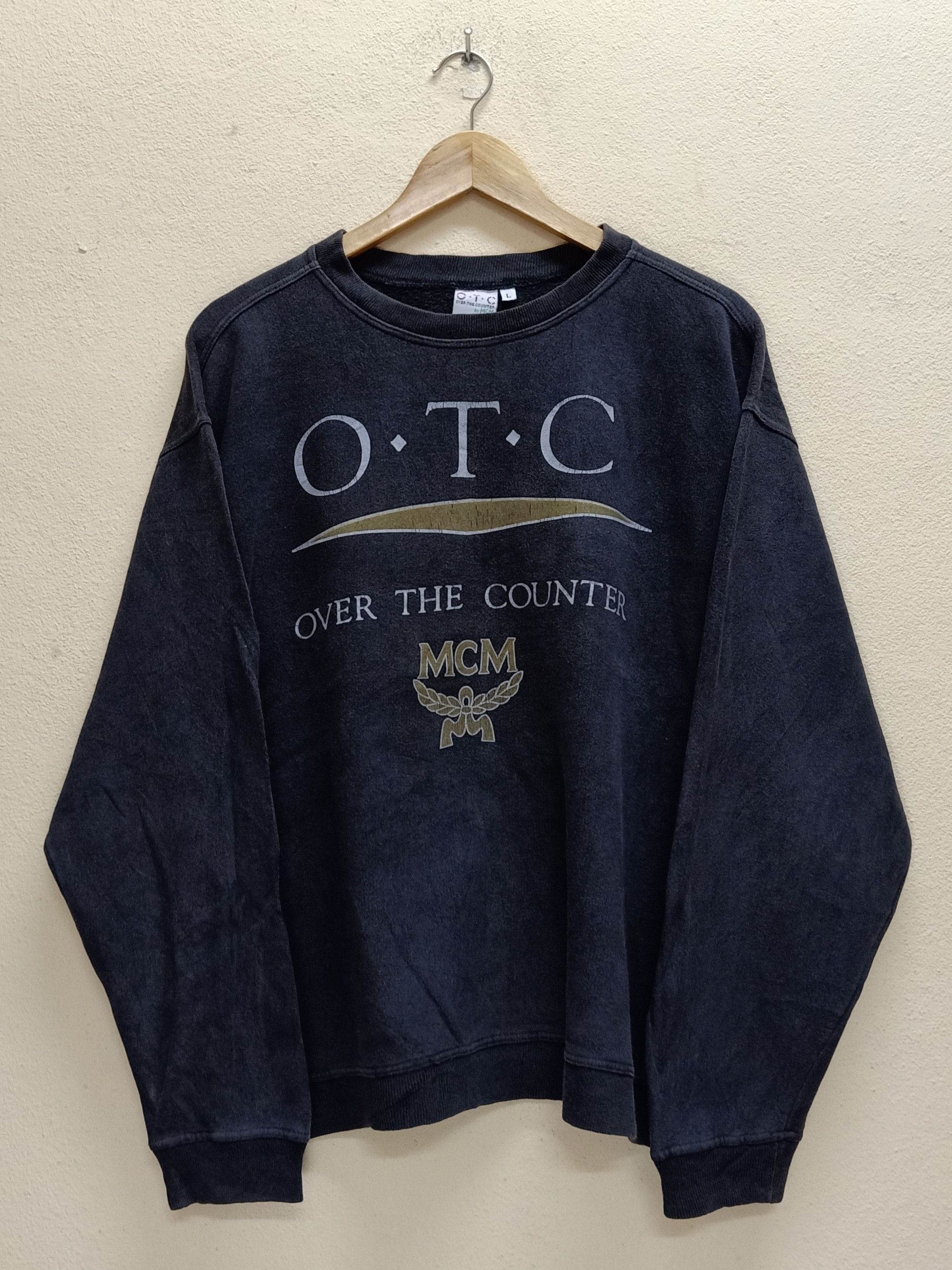 MCM MCM O.T.C Over The Counter Big Logo Dark Gray Sweatshirt Size US L / EU 52-54 / 3 - 1 Thumbnail