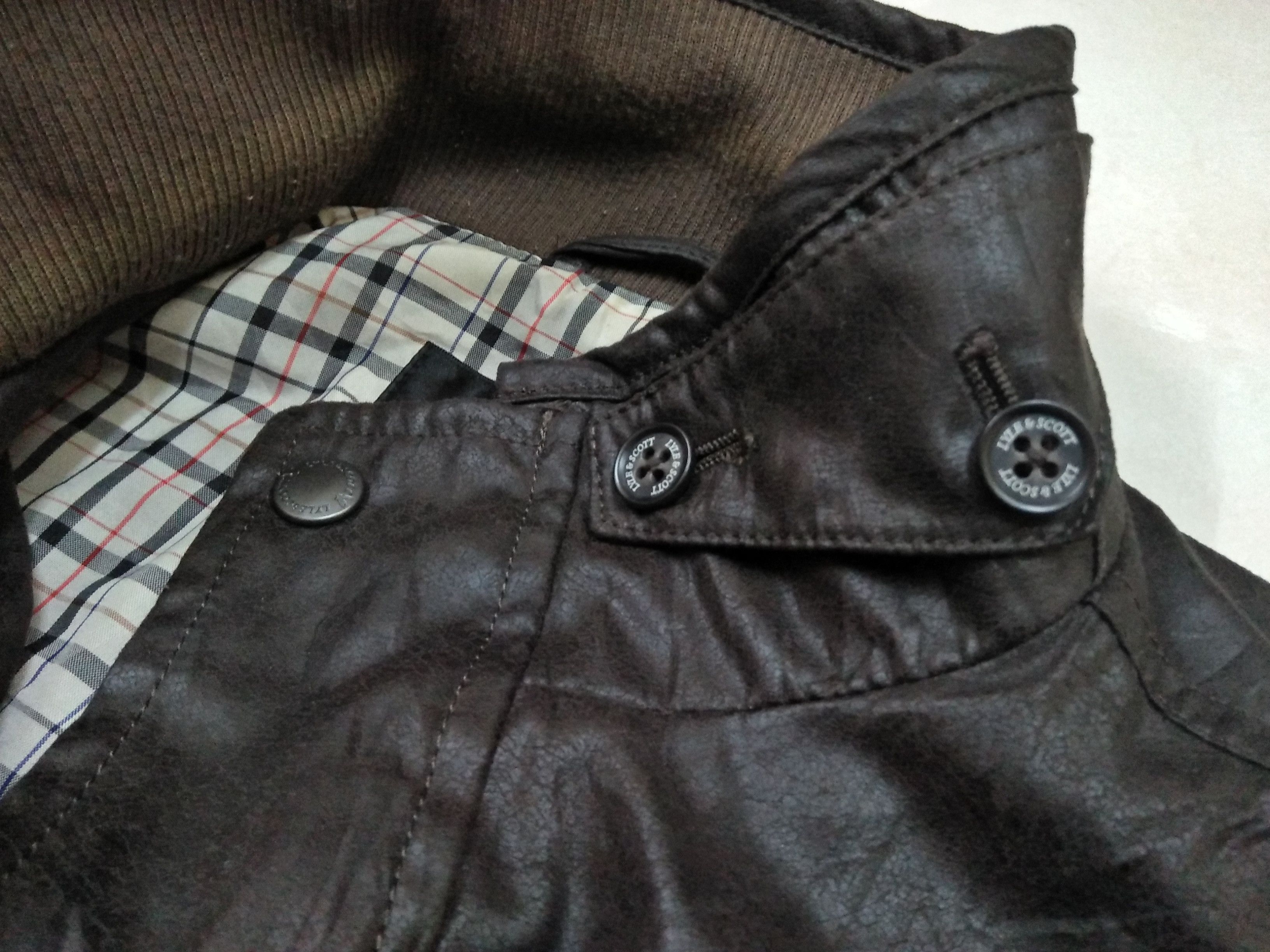 Lyle & Scott LYLE & SCOTT Black Label M65 Faux Leather Dark Brown Jacket Size US XL / EU 56 / 4 - 5 Thumbnail