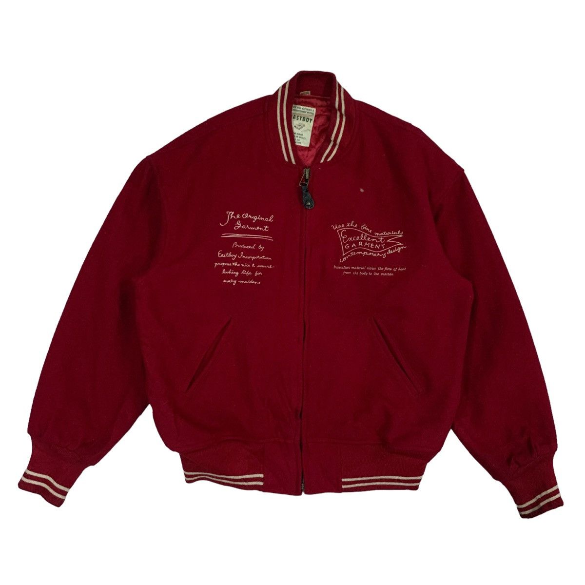 Japanese Brand Vintage Eastboy Embroidery Logo Wool Varsity Jacket Size US M / EU 48-50 / 2 - 2 Thumbnail