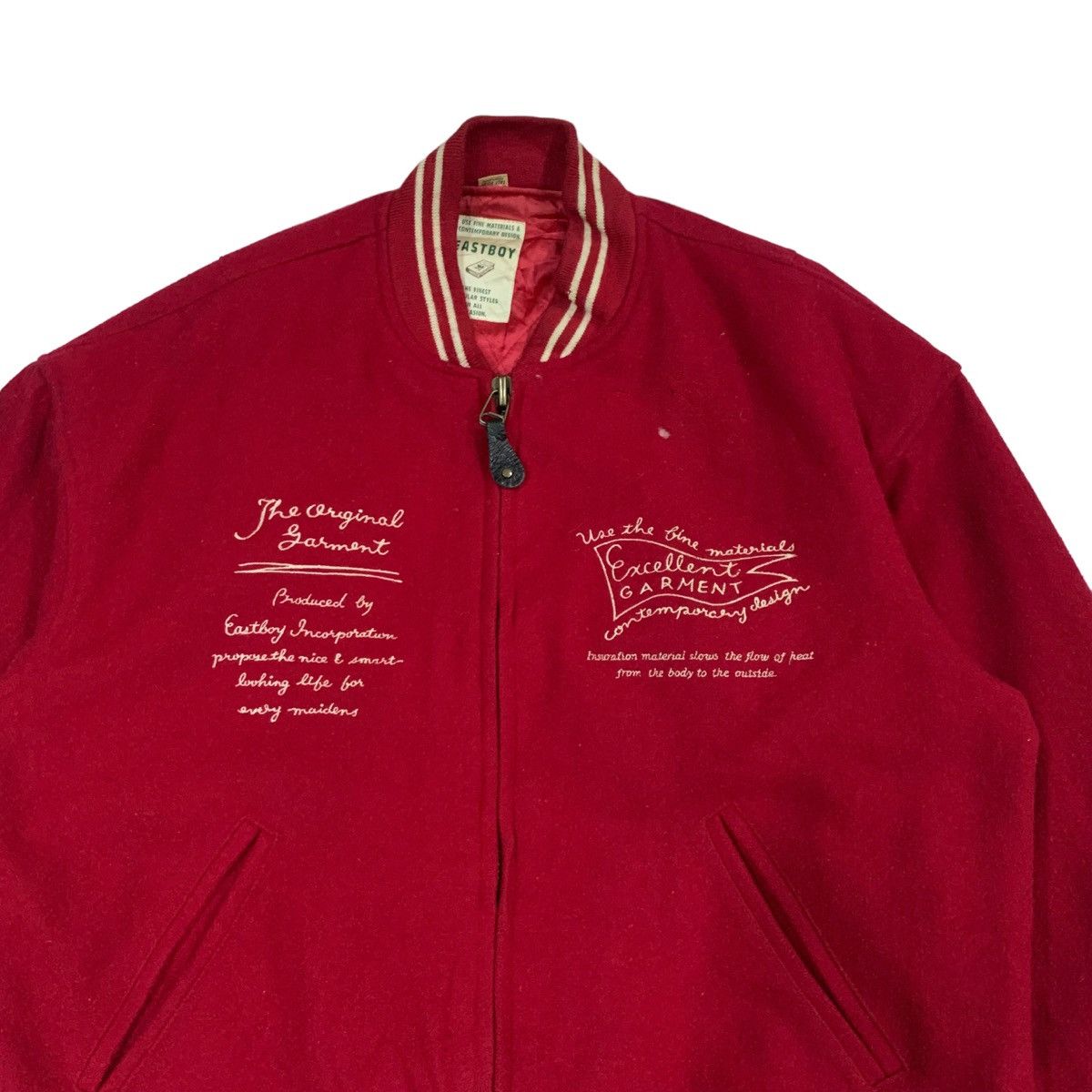 Japanese Brand Vintage Eastboy Embroidery Logo Wool Varsity Jacket Size US M / EU 48-50 / 2 - 6 Thumbnail