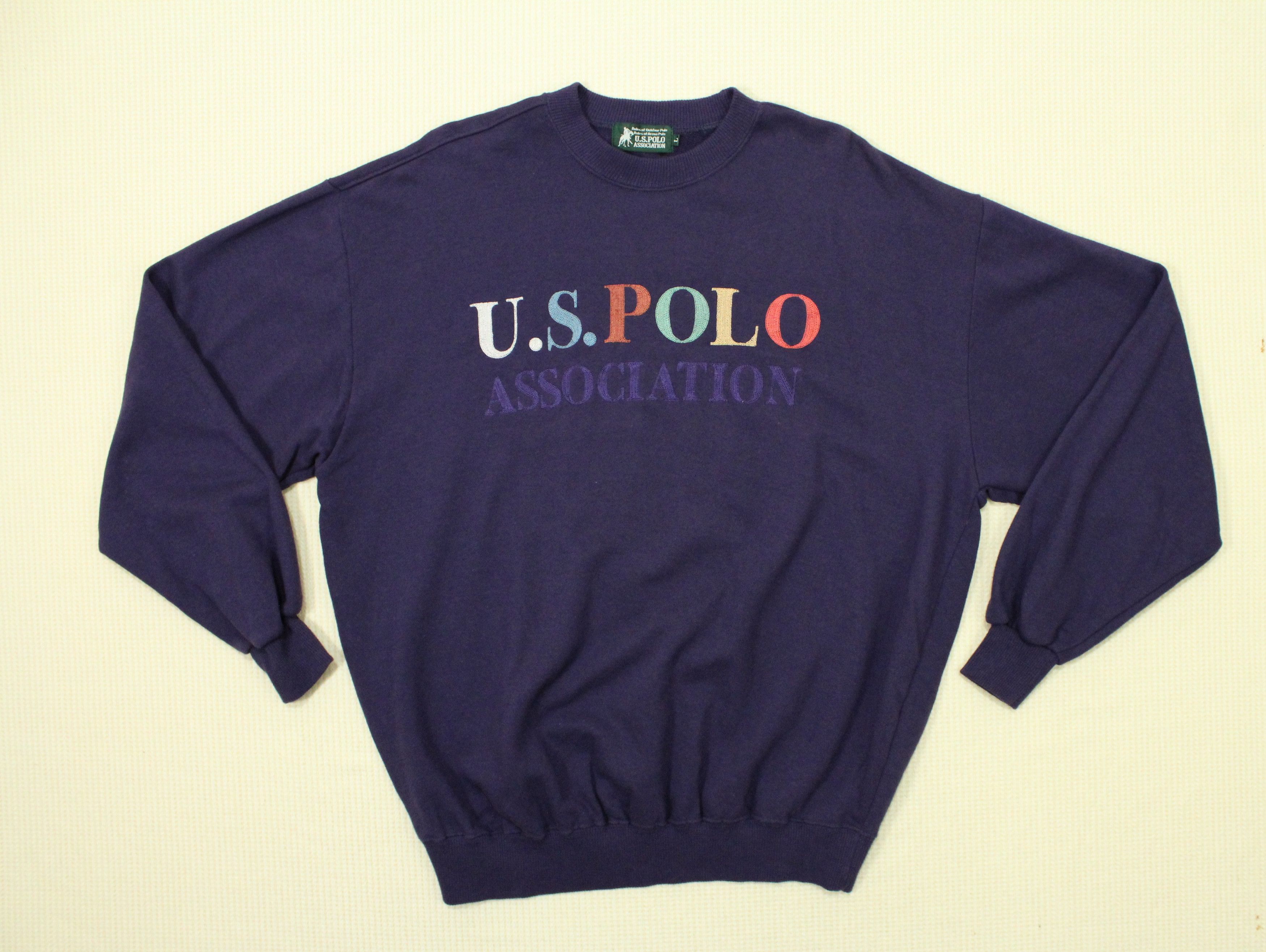 Japanese Brand × U.S. Polo Assn. × Vintage vintage US POLO ASSN Sweatshirt Embroidered Logo Spell Out Size US L / EU 52-54 / 3 - 5 Thumbnail