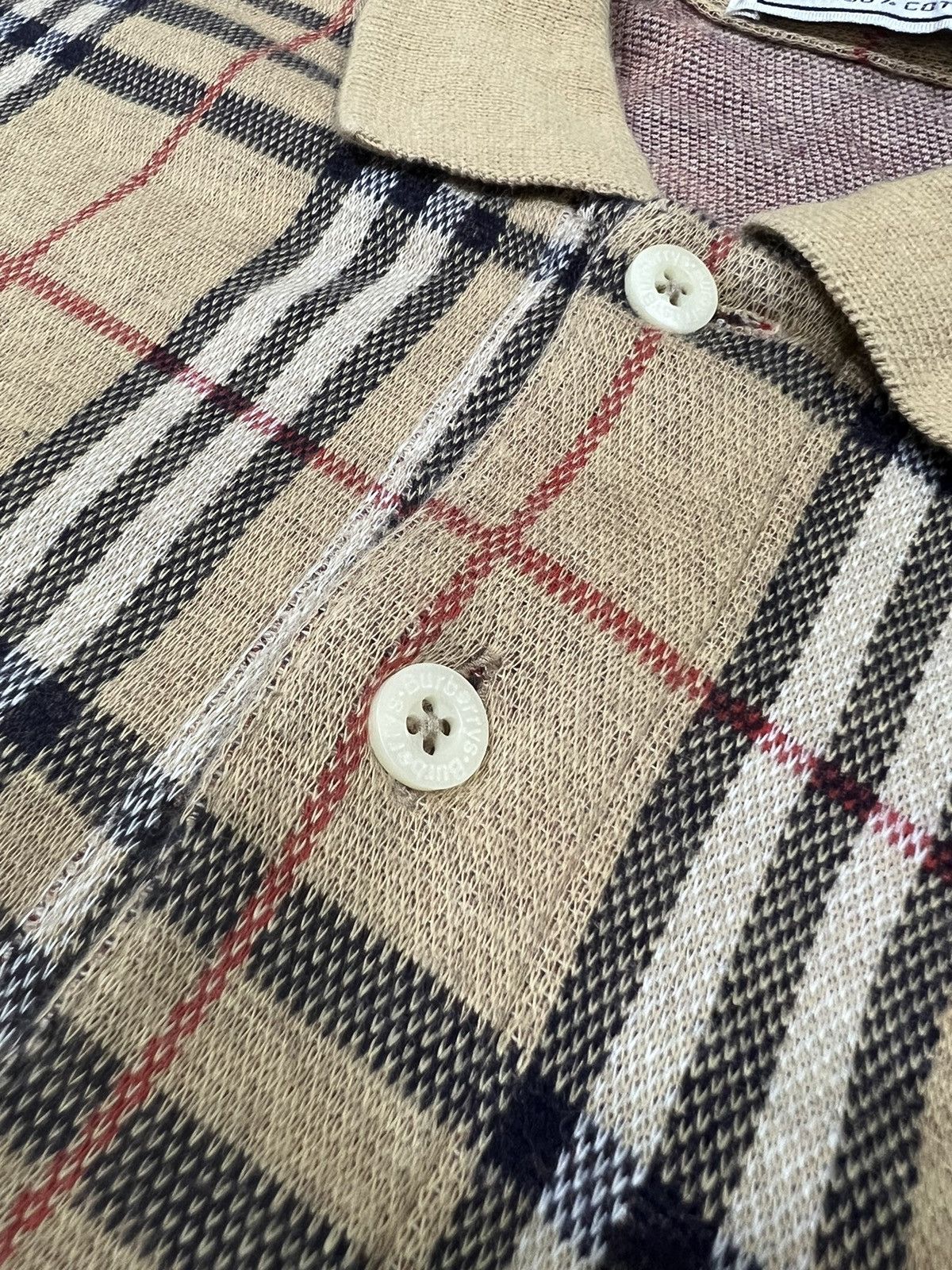 Burberry 1980s Burberrys 🏴󠁧󠁢󠁥󠁮󠁧󠁿 Brown Nova Checked Polo Shirt Size US M / EU 48-50 / 2 - 3 Thumbnail