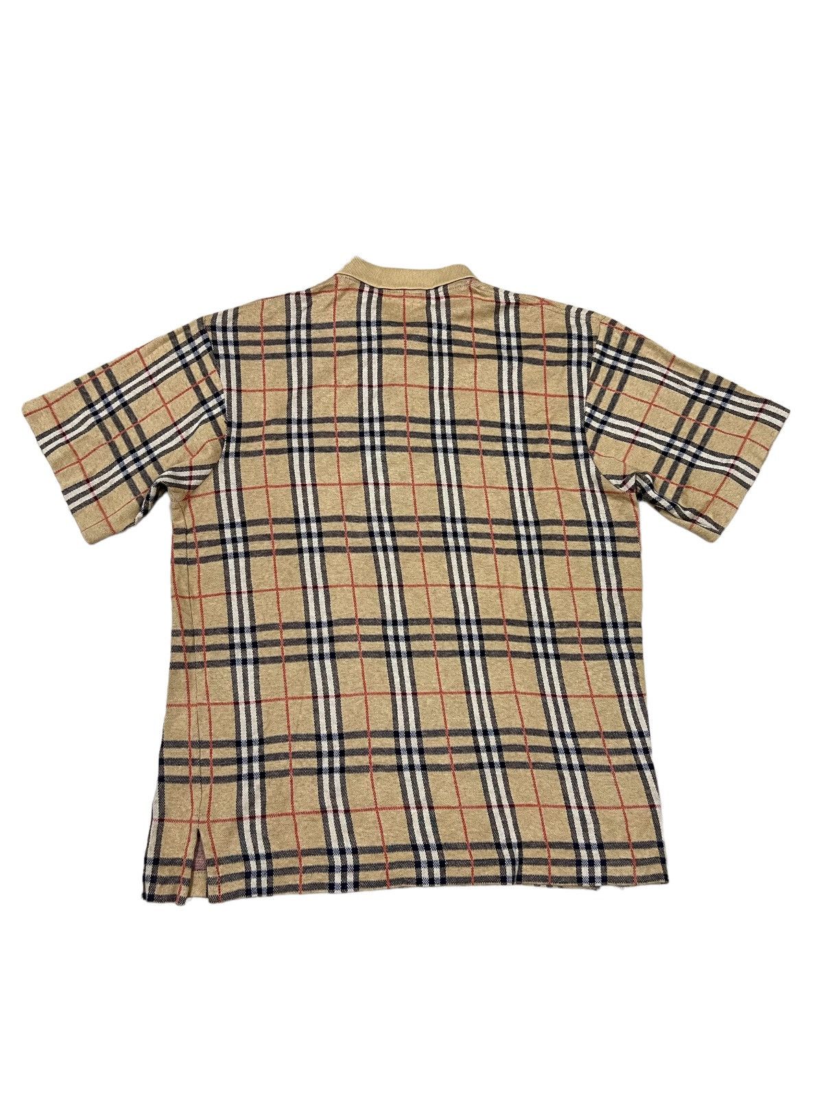 Burberry 1980s Burberrys 🏴󠁧󠁢󠁥󠁮󠁧󠁿 Brown Nova Checked Polo Shirt Size US M / EU 48-50 / 2 - 4 Thumbnail