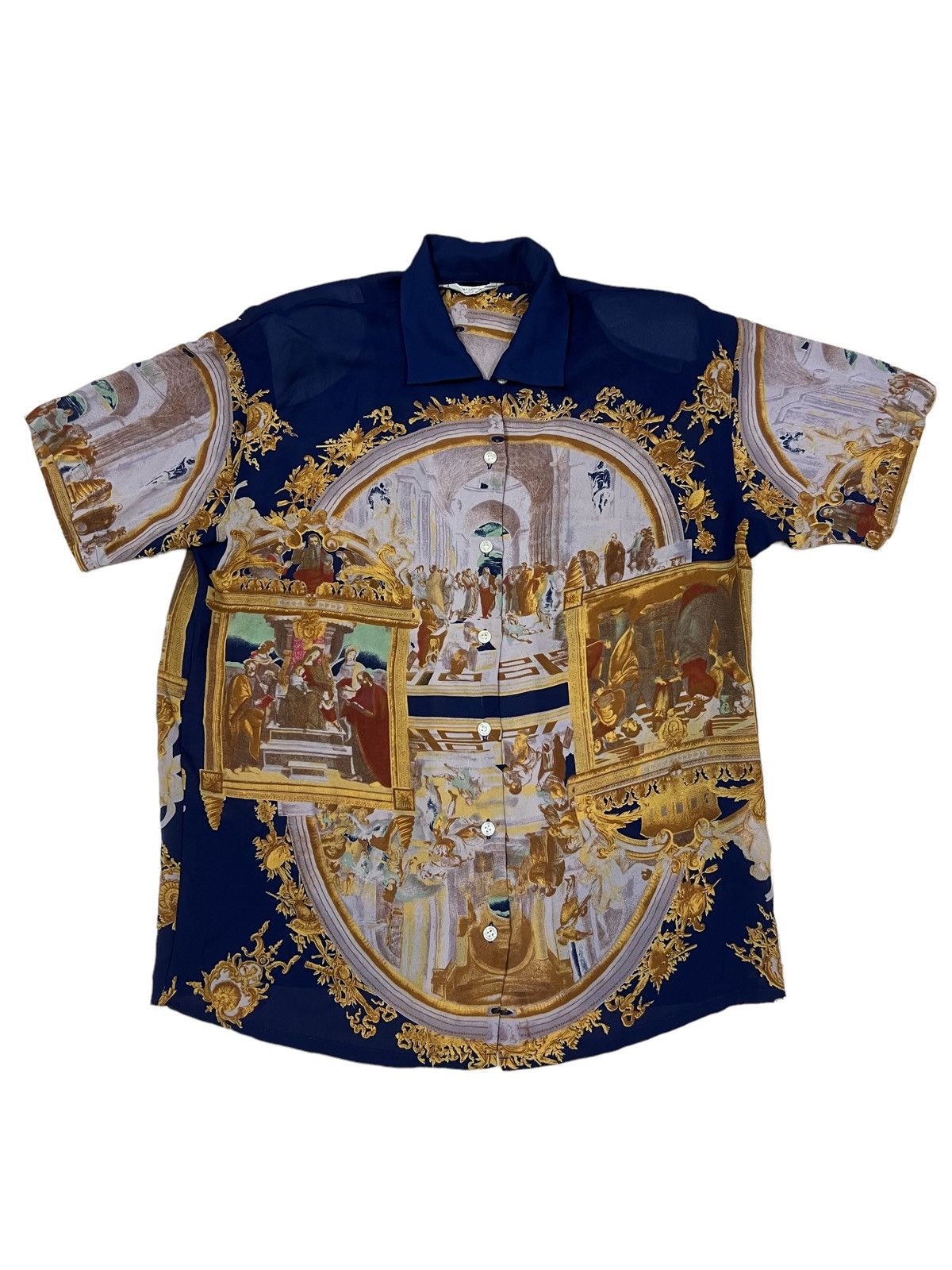 Art Comes First HYPE🔥80s "The Last Supper" Jesus OVP Camp Collar Shirt Size US M / EU 48-50 / 2 - 2 Thumbnail