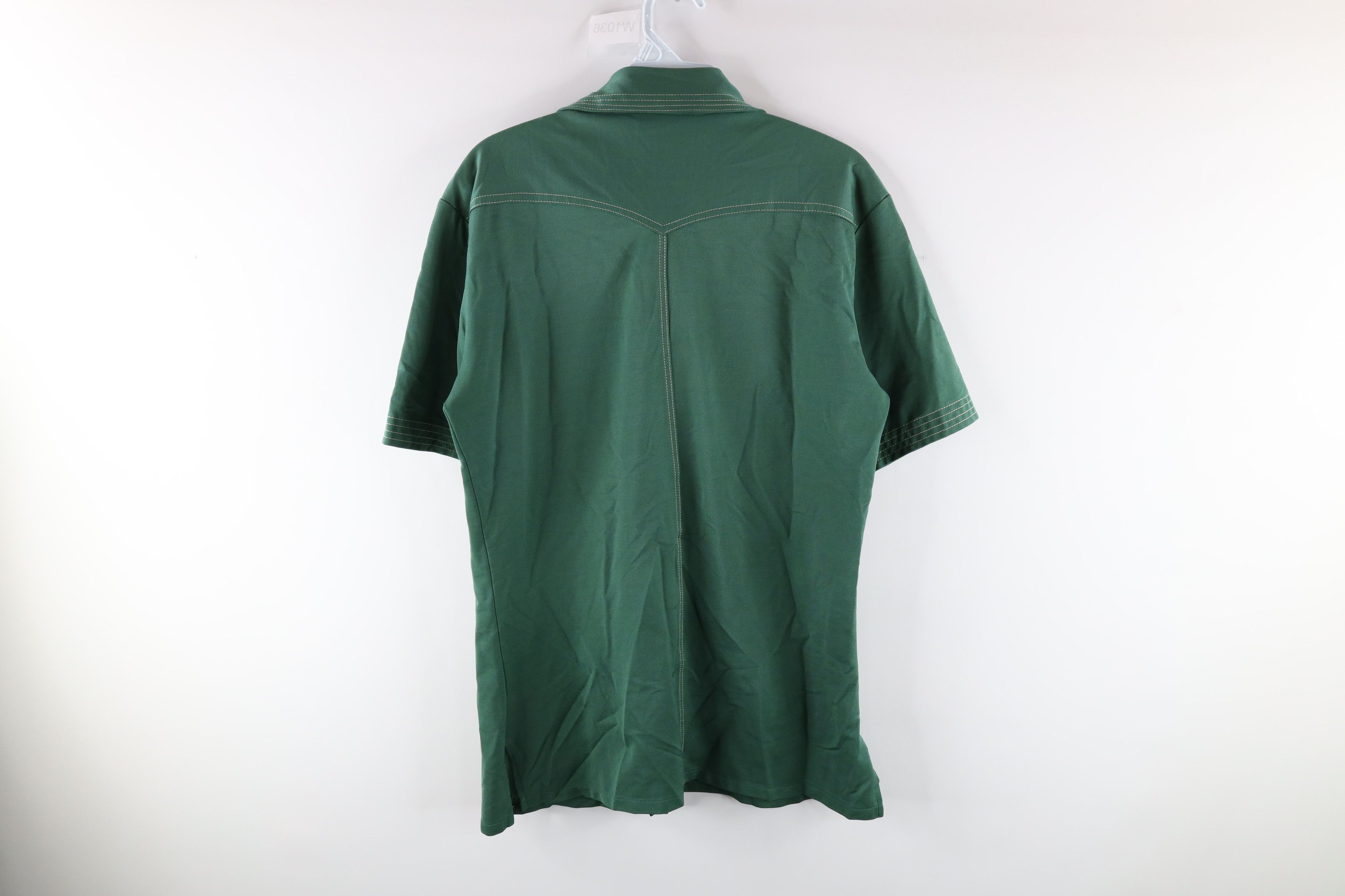 Vintage Vintage 60s Rockabilly Knit Collared Button Shirt Green Size US M / EU 48-50 / 2 - 5 Thumbnail