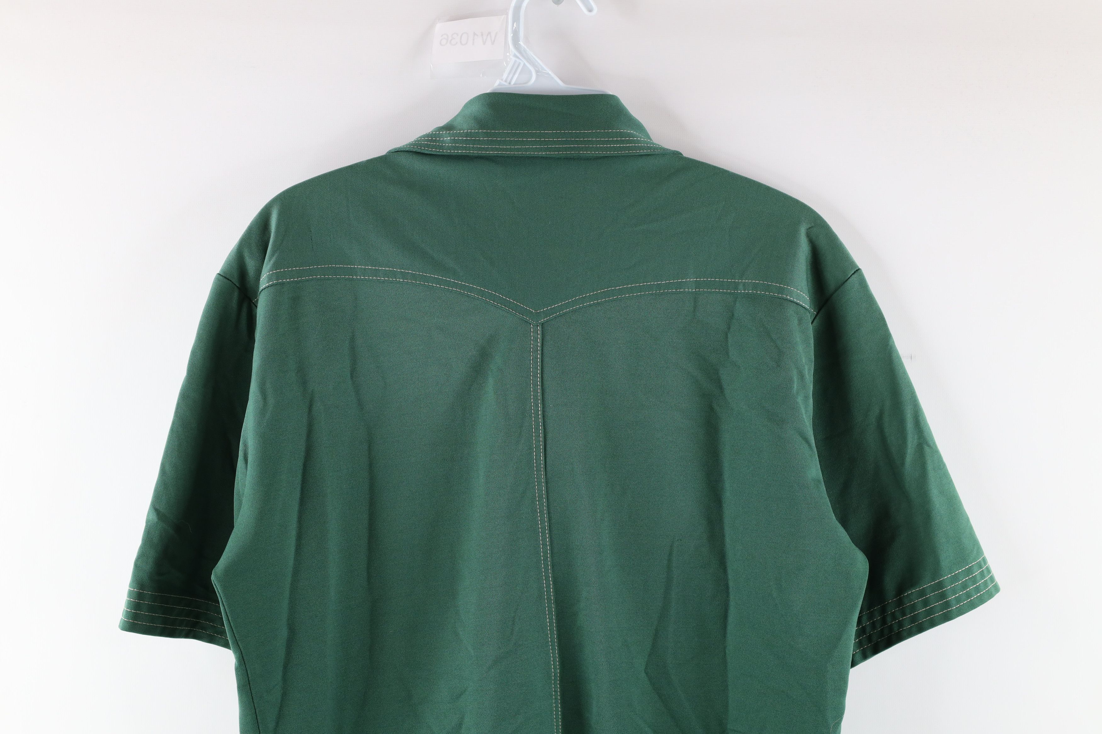Vintage Vintage 60s Rockabilly Knit Collared Button Shirt Green Size US M / EU 48-50 / 2 - 6 Thumbnail