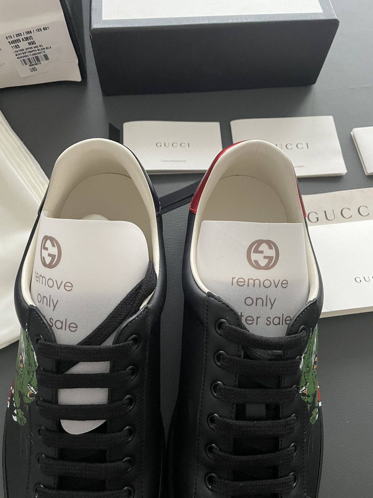 Gucci Rare Brand New Limited Edition Panther Leather ACE Sneaker Size US 10 / EU 43 - 11 Thumbnail