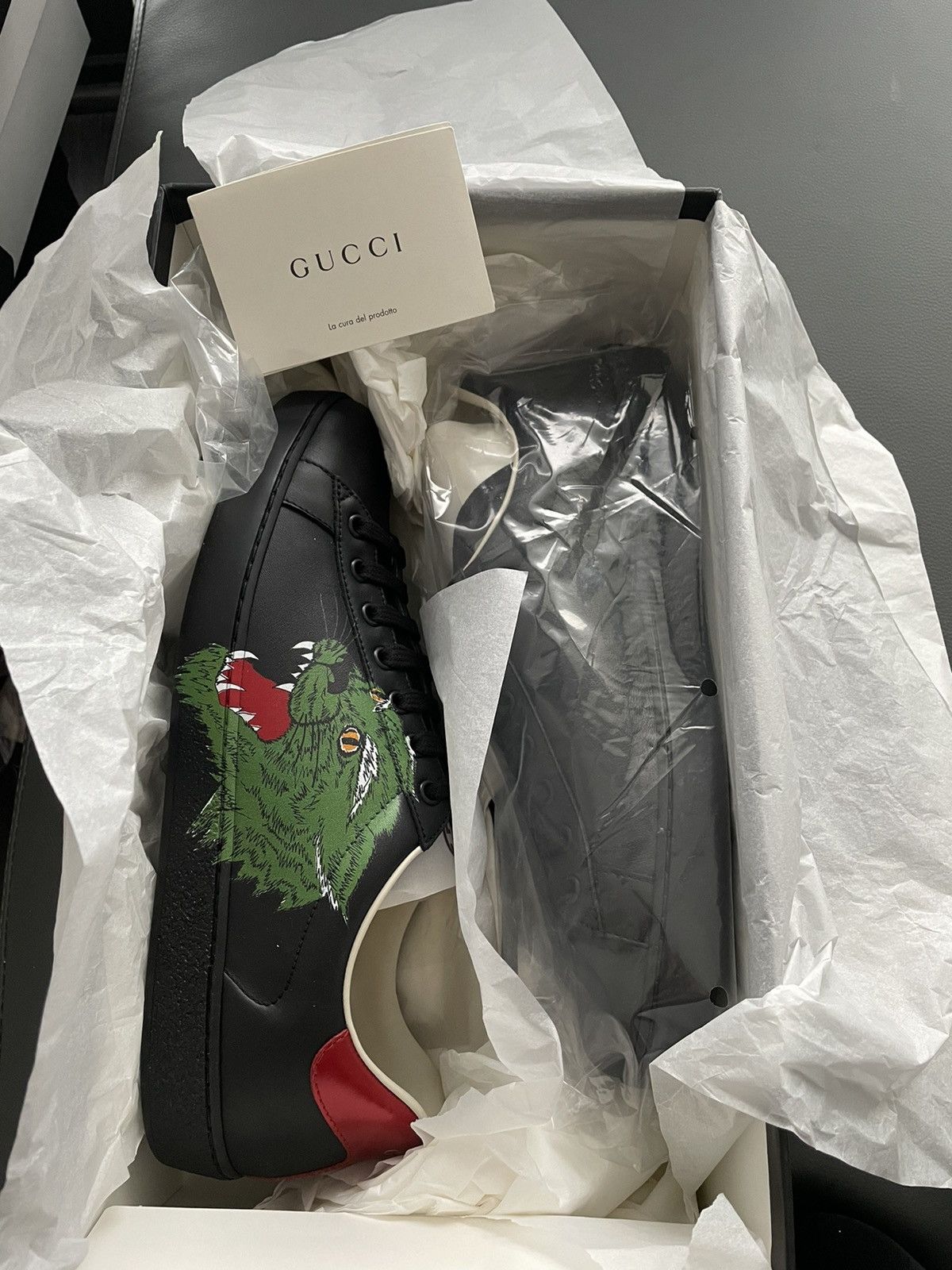 Gucci Rare Brand New Limited Edition Panther Leather ACE Sneaker Size US 10 / EU 43 - 14 Thumbnail