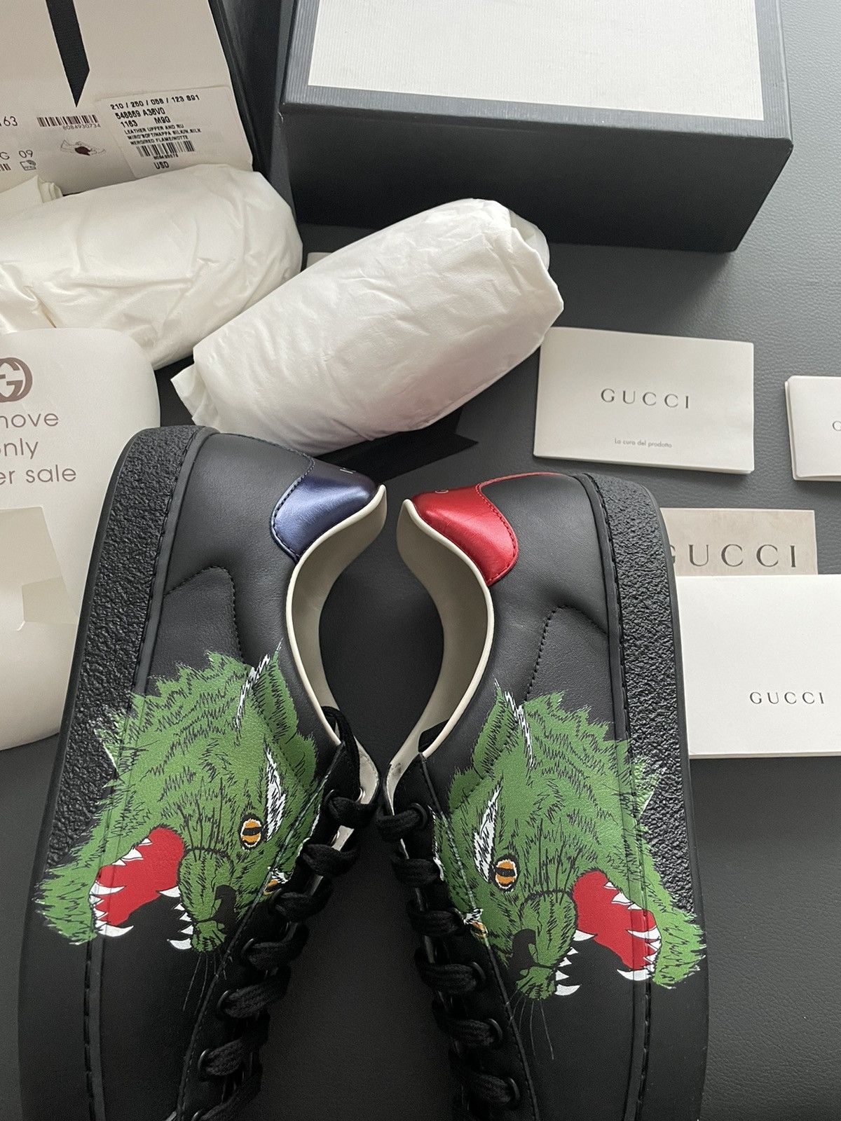 Gucci Rare Brand New Limited Edition Panther Leather ACE Sneaker Size US 10 / EU 43 - 4 Thumbnail