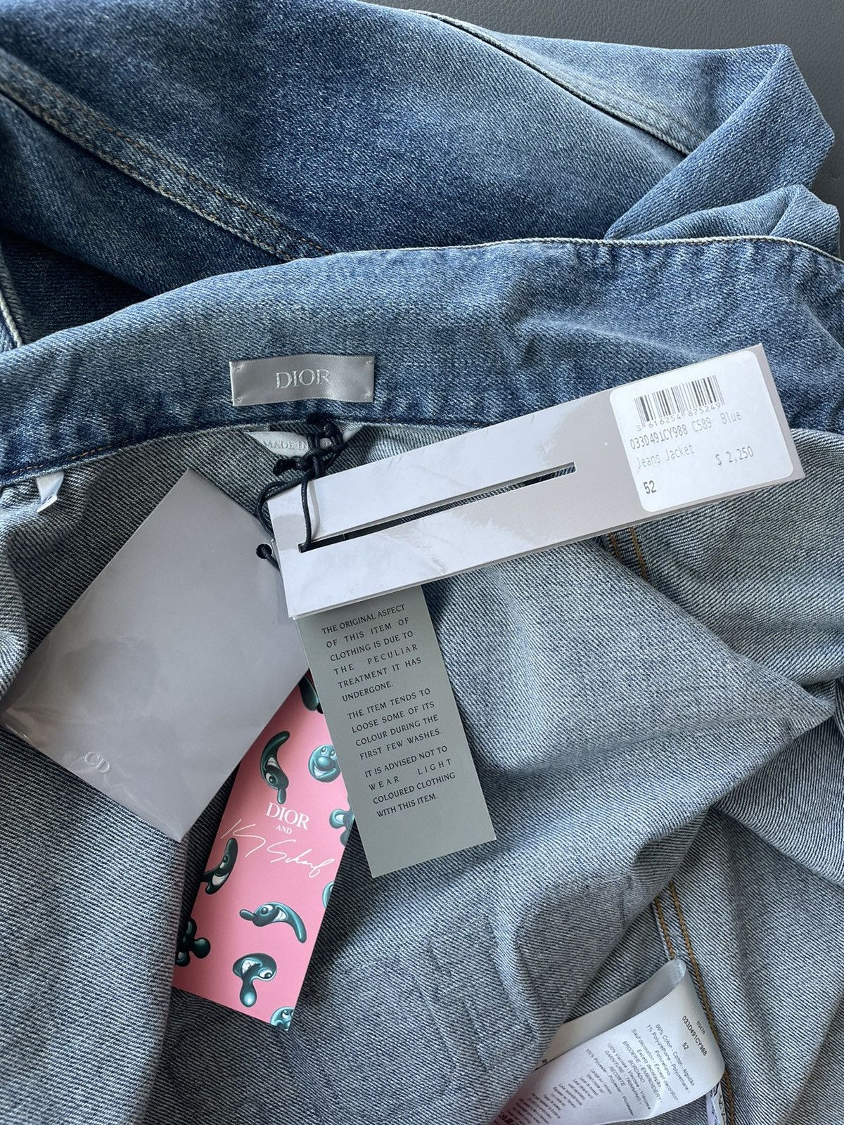 Dior $2,500 Super Runway Dior x Kenny Scharf Denim Jacket Size US XL / EU 56 / 4 - 10 Thumbnail
