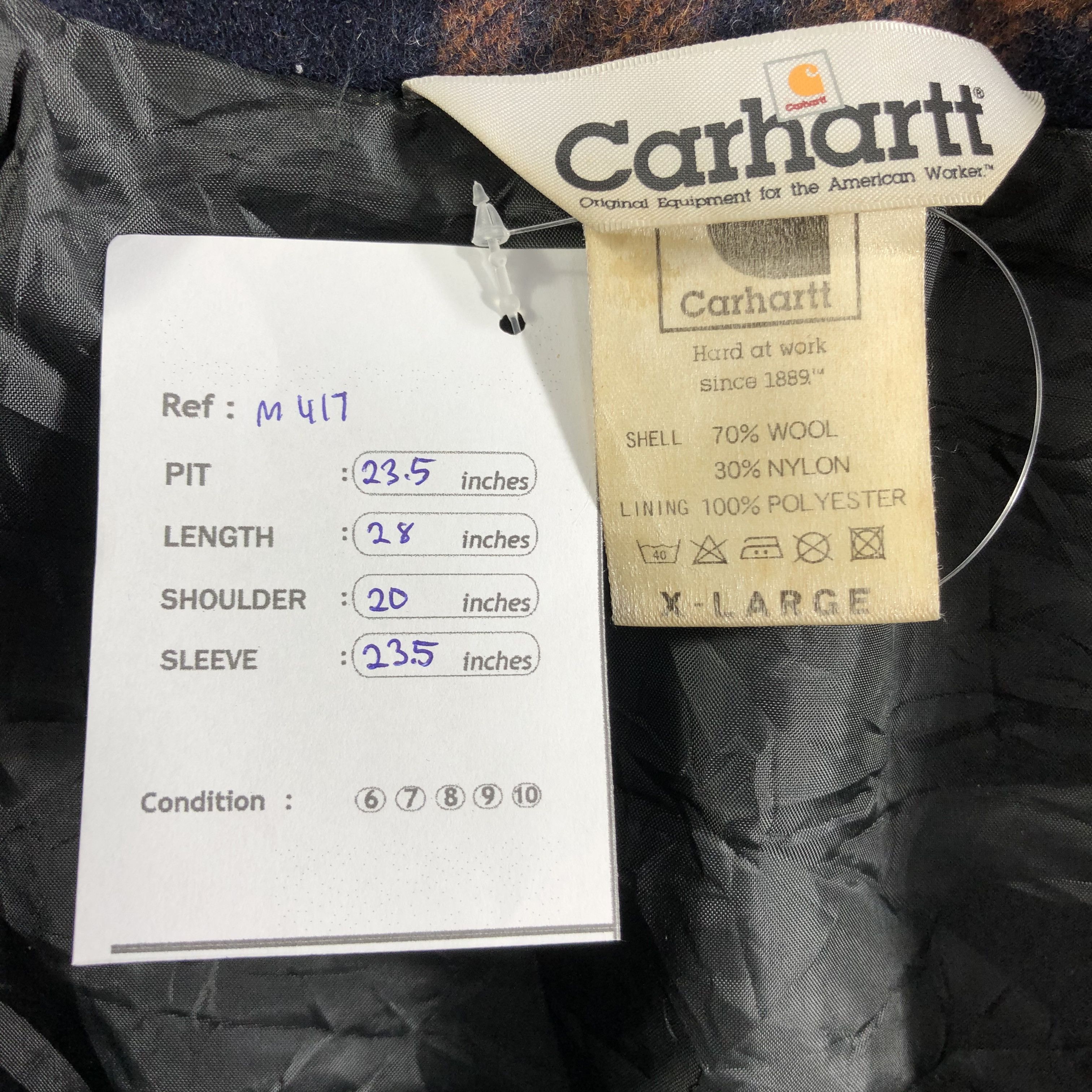 Carhartt × Vintage Vintage Carhartt Checkered Wool Jacket-M417 Size US XL / EU 56 / 4 - 8 Thumbnail