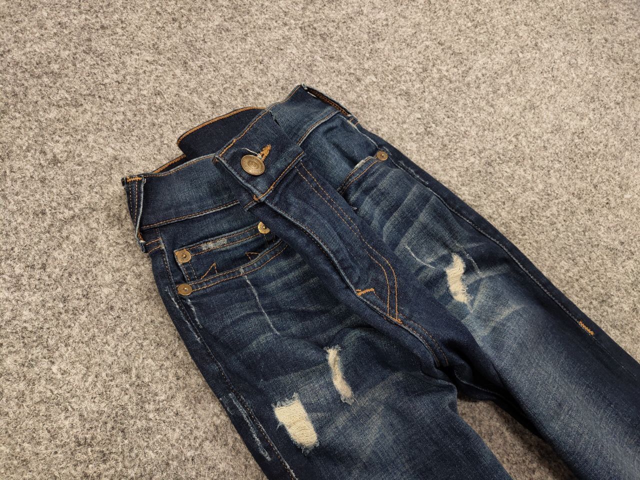 True Religion True Religion Rocco Relaxed Skinny Distressed Denim Jeans Size US 31 - 10 Thumbnail