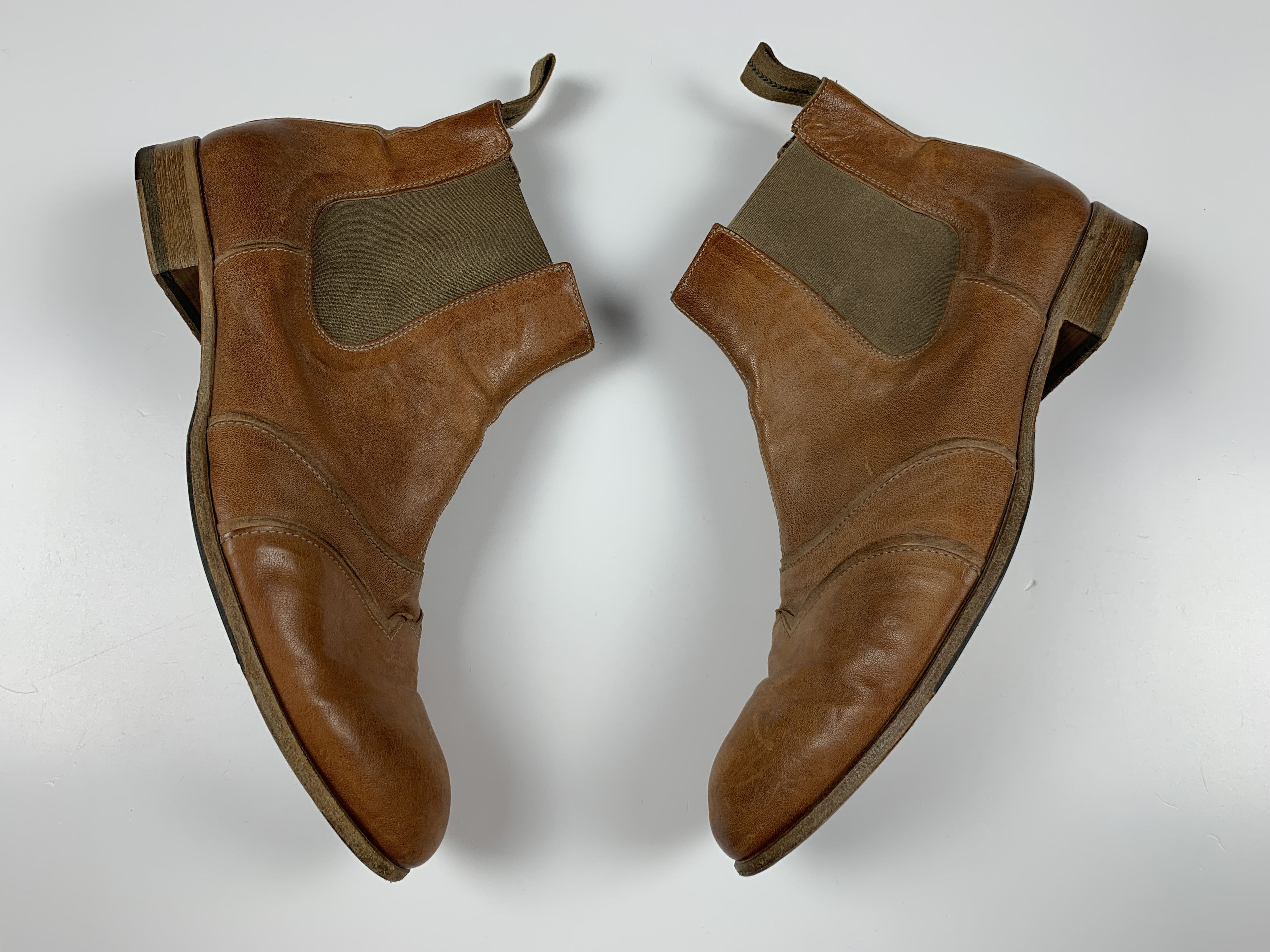 MoMA Men's Moma Cognac Leather Wingtip Ankle Boots Size US 10 / EU 43 - 5 Thumbnail