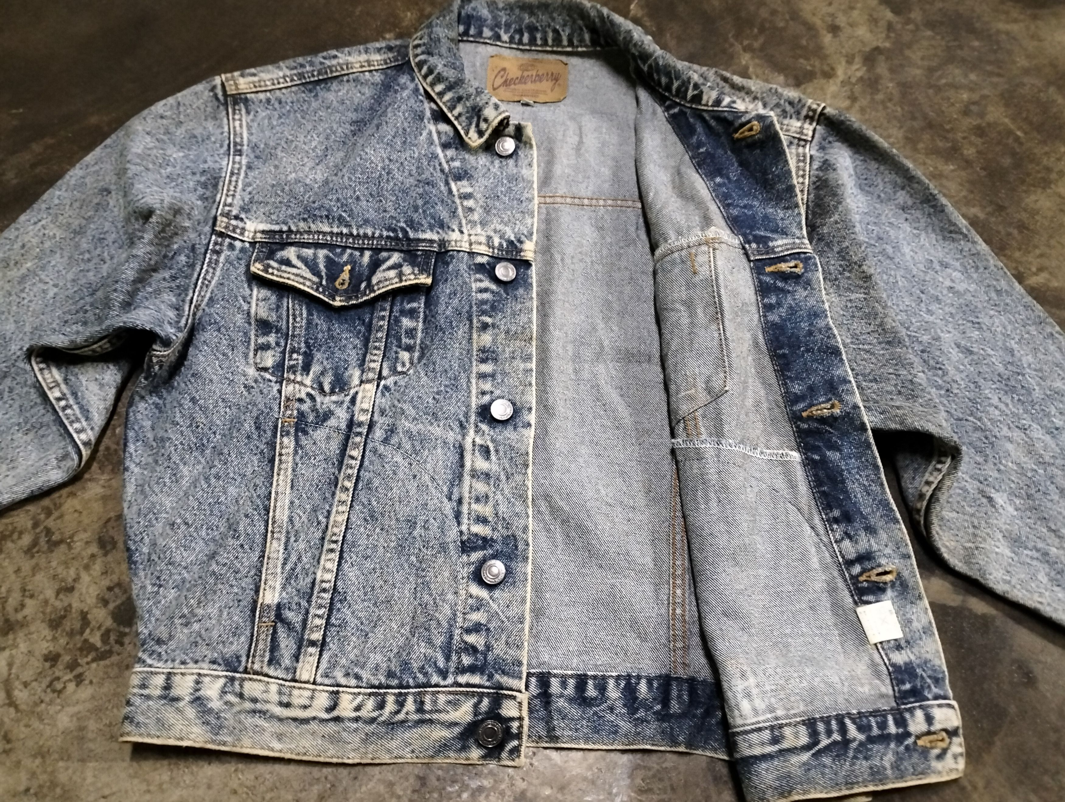 Japanese Brand 90s Checkerberry Denim Jacket Faded Design Size US M / EU 48-50 / 2 - 11 Thumbnail