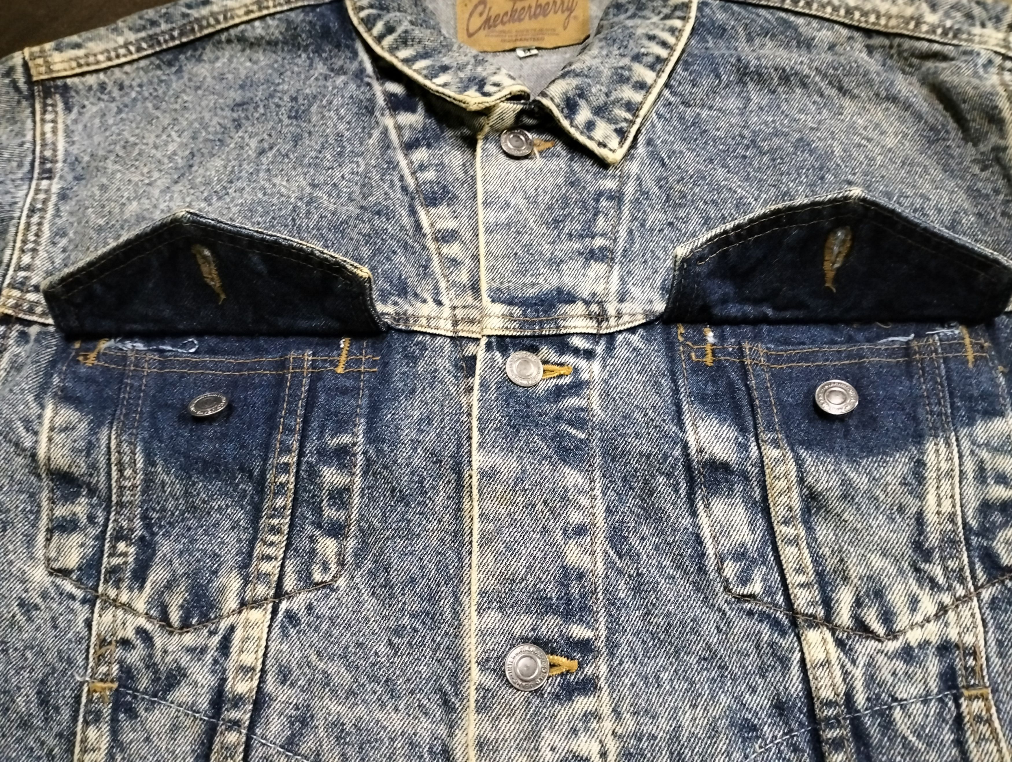 Japanese Brand 90s Checkerberry Denim Jacket Faded Design Size US M / EU 48-50 / 2 - 14 Thumbnail