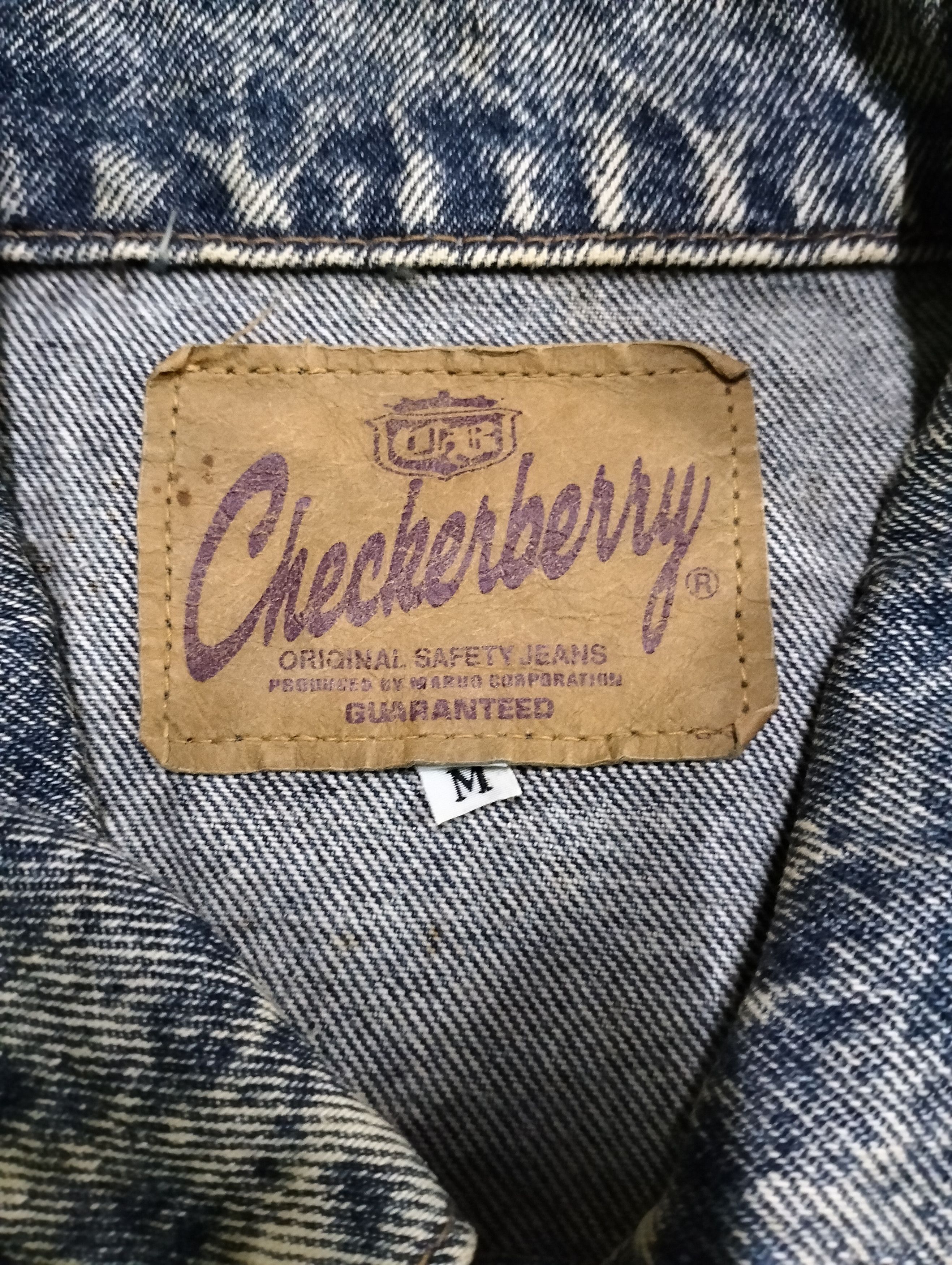Japanese Brand 90s Checkerberry Denim Jacket Faded Design Size US M / EU 48-50 / 2 - 18 Thumbnail
