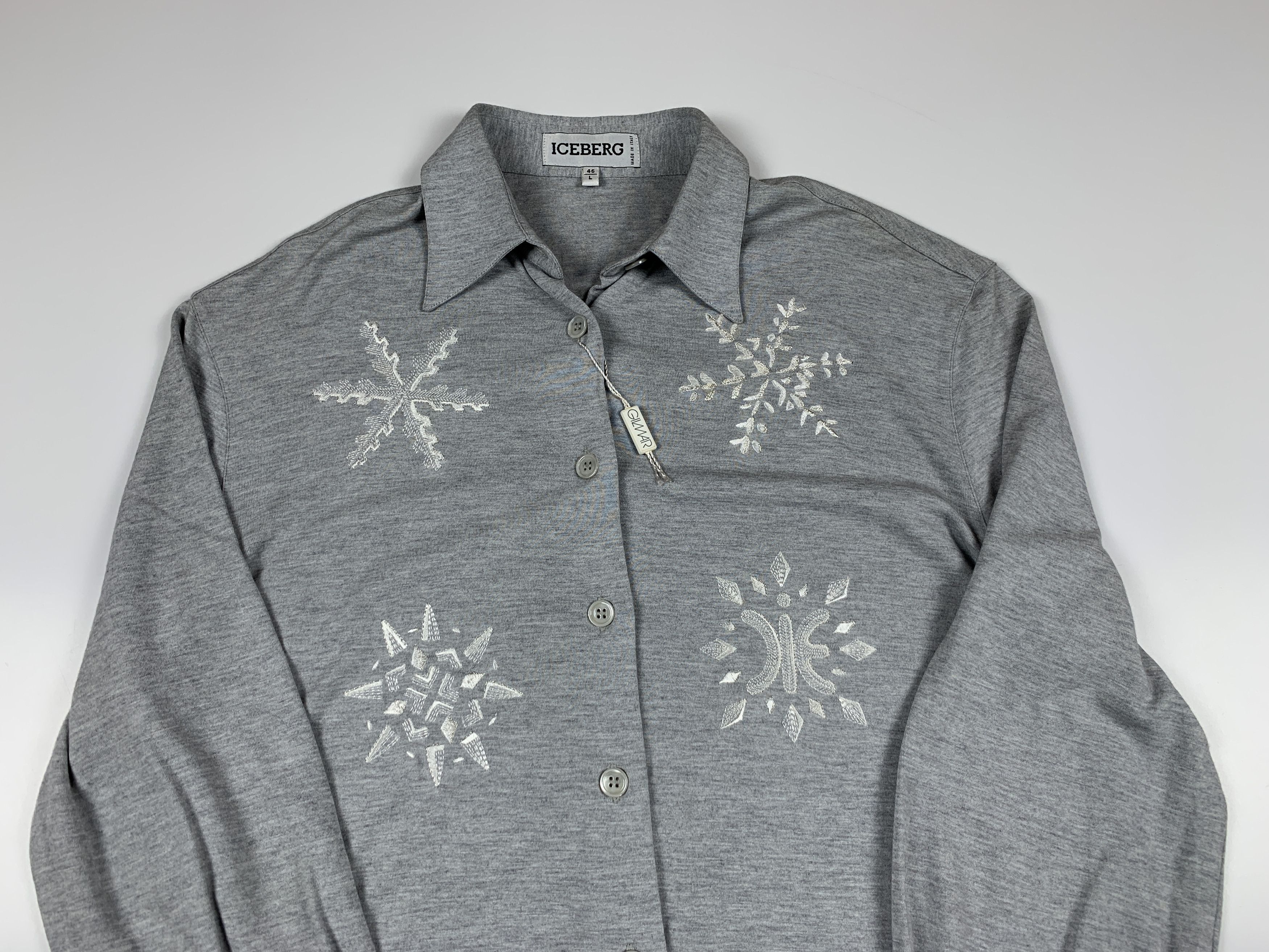 Iceberg Wmn's Iceberg 1994 Vintage Snowflakes Embroidered Shirt Size L / US 10 / IT 46 - 3 Thumbnail