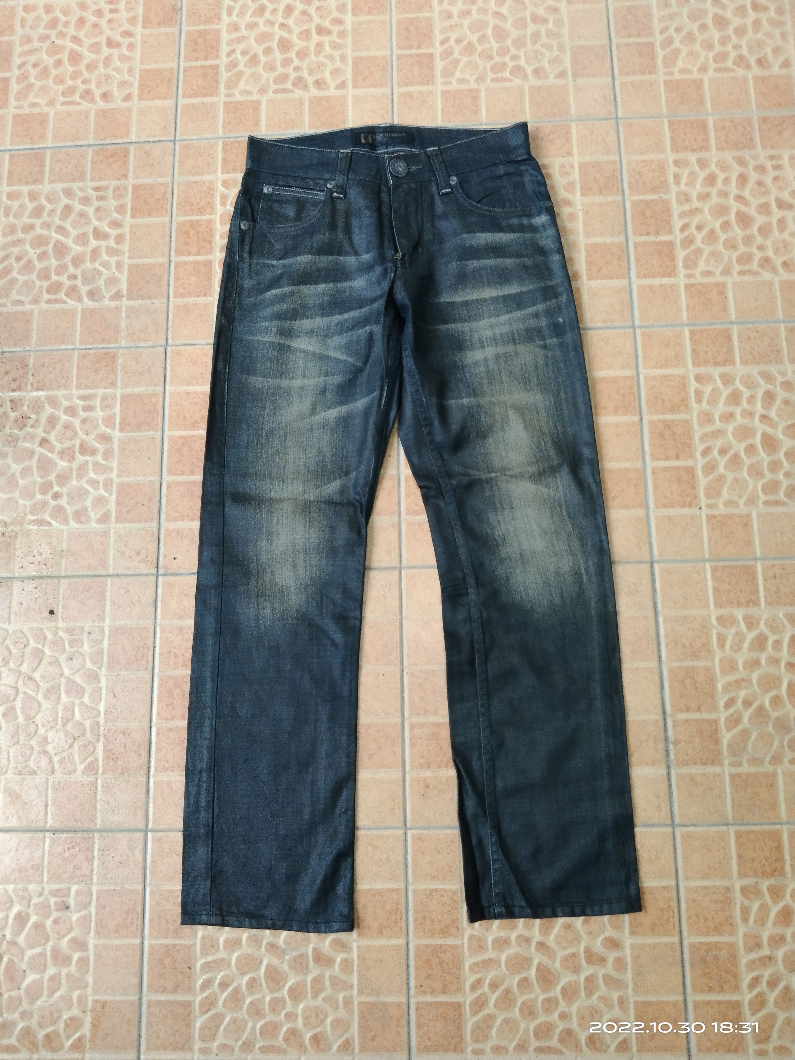 Rusty DiSTRESSED BLACK RUSTY WAXED BACK NUMBER DENIM PANTS Size US 29 - 2 Thumbnail