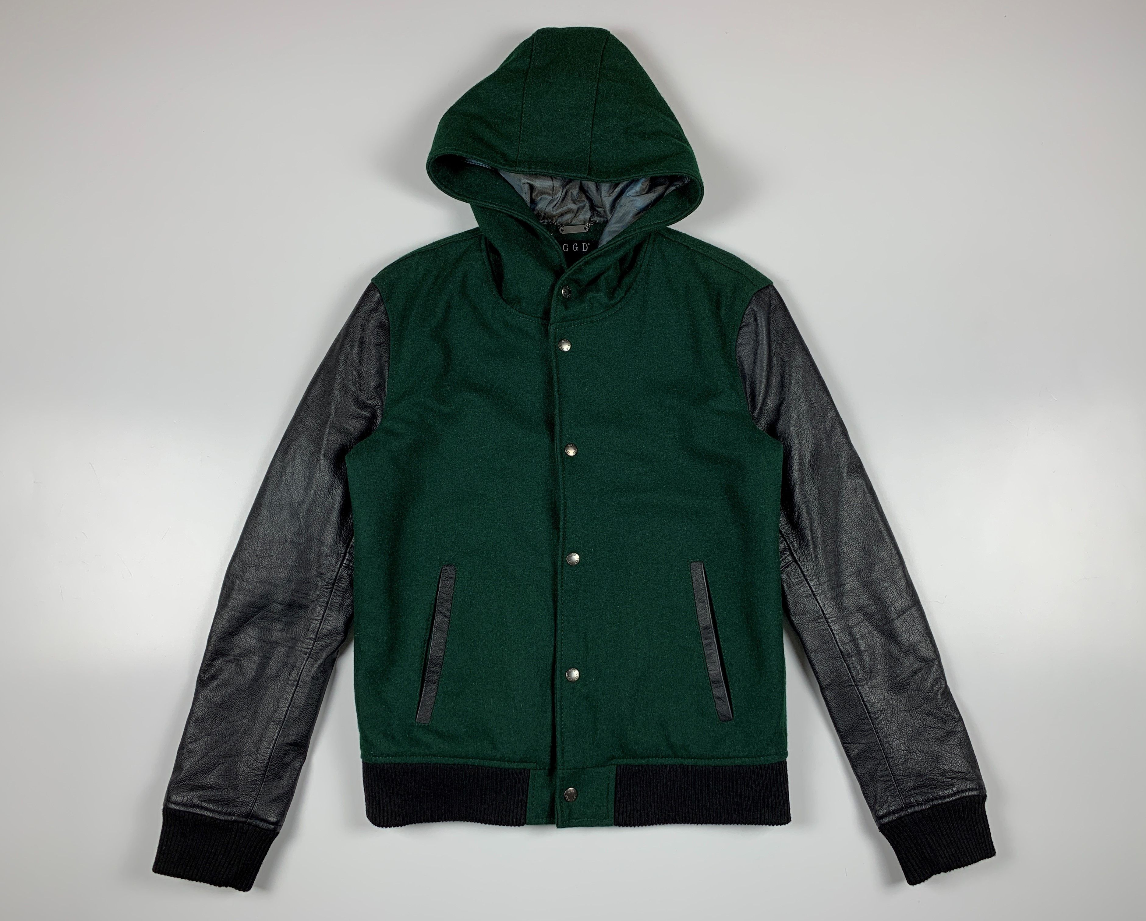 Japanese Brand Men's Grand Global Design GGD Wool Jacket Leather Sleeves Size US M / EU 48-50 / 2 - 1 Thumbnail