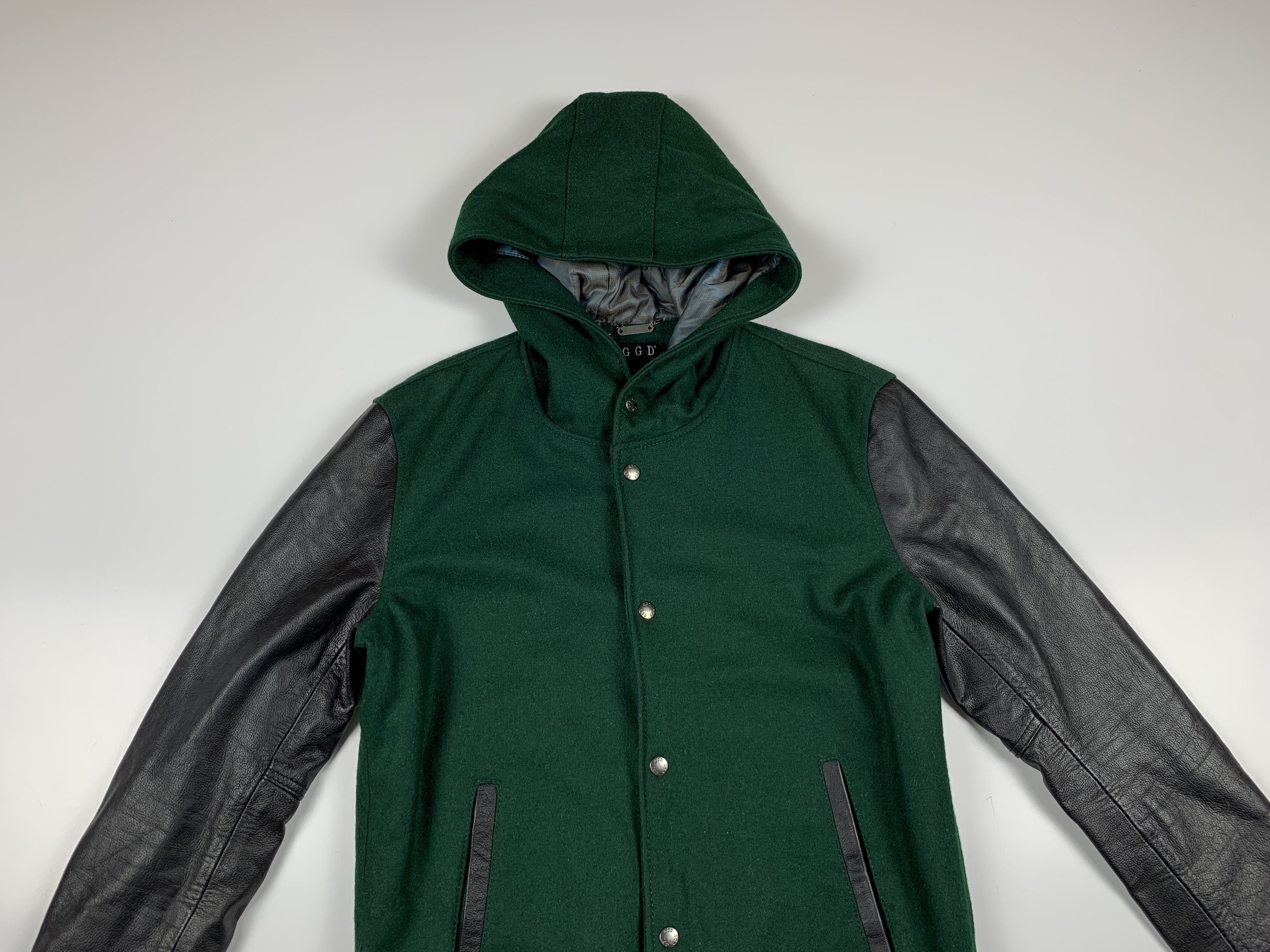 Japanese Brand Men's Grand Global Design GGD Wool Jacket Leather Sleeves Size US M / EU 48-50 / 2 - 2 Thumbnail