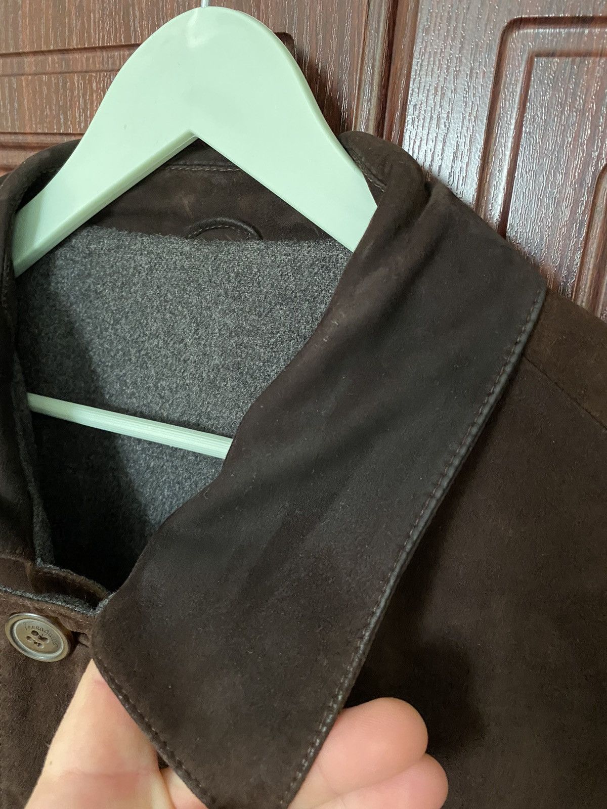 Salvatore Ferragamo Vintage Salvatore Ferragamo Leather Jacket Burberry Size 52 Size US L / EU 52-54 / 3 - 8 Thumbnail