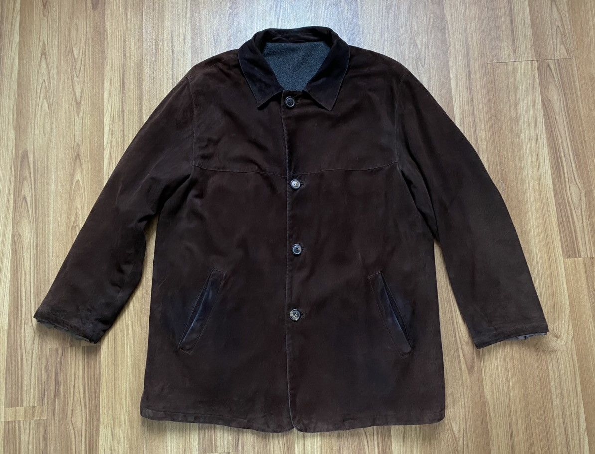 Salvatore Ferragamo Vintage Salvatore Ferragamo Leather Jacket Burberry Size 52 Size US L / EU 52-54 / 3 - 3 Thumbnail