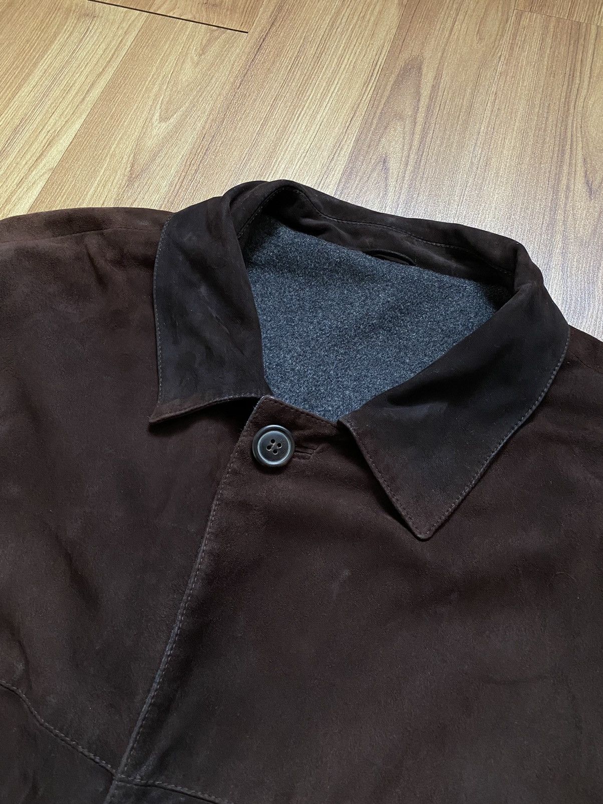 Salvatore Ferragamo Vintage Salvatore Ferragamo Leather Jacket Burberry Size 52 Size US L / EU 52-54 / 3 - 4 Thumbnail