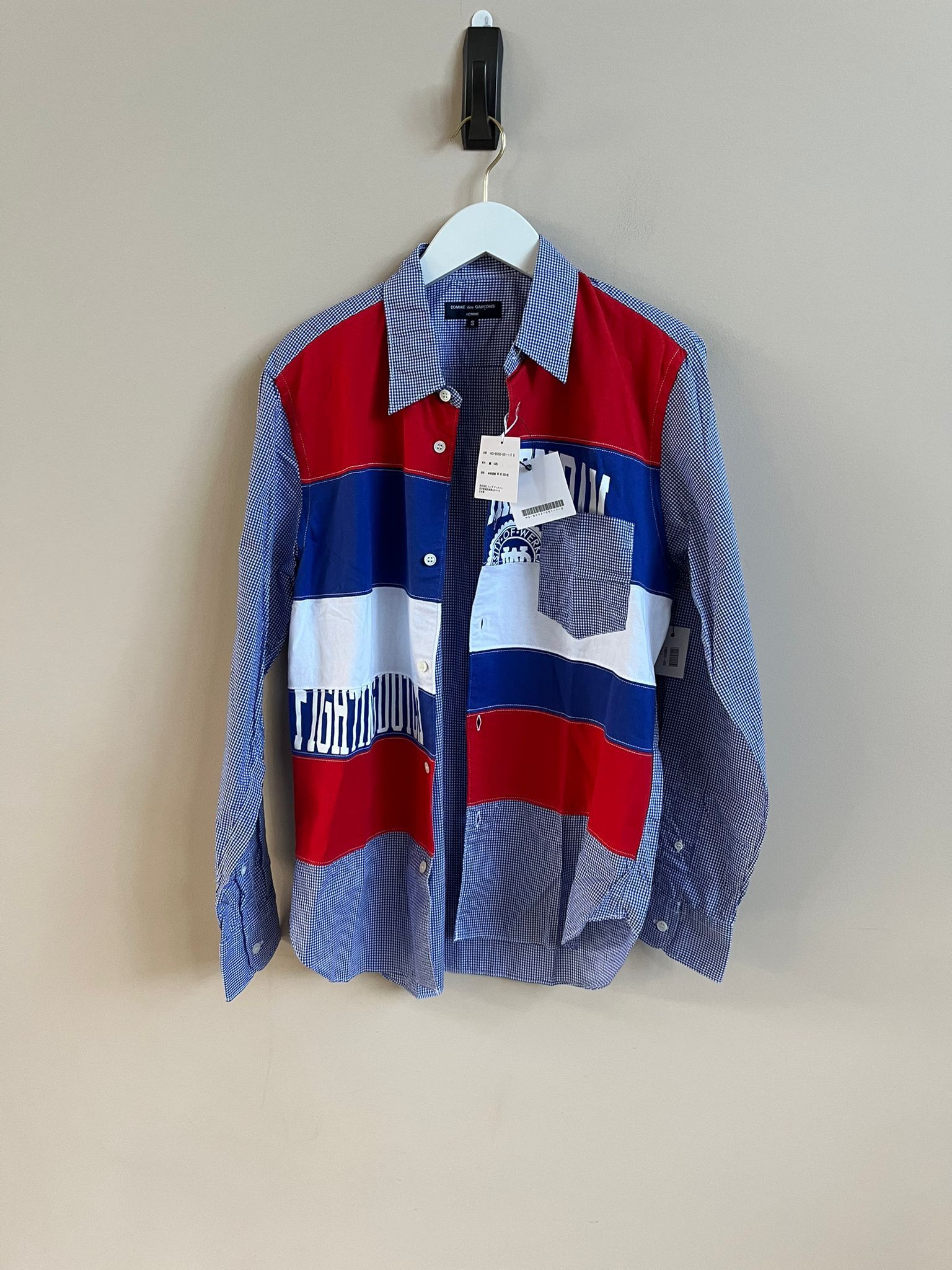 Comme des Garcons Multicolor Patchwork Button Up in Blue Size US S / EU 44-46 / 1 - 9 Thumbnail