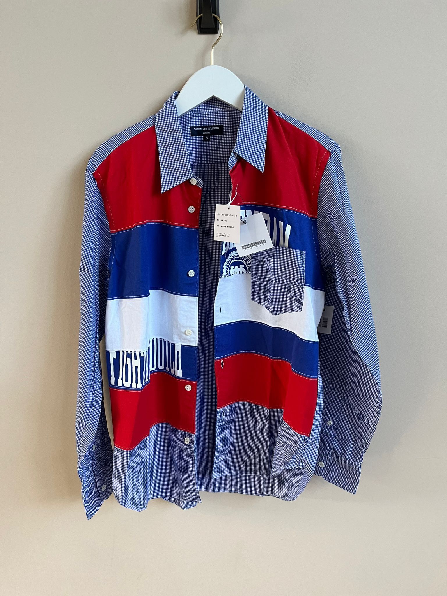 Comme des Garcons Multicolor Patchwork Button Up in Blue Size US S / EU 44-46 / 1 - 4 Thumbnail