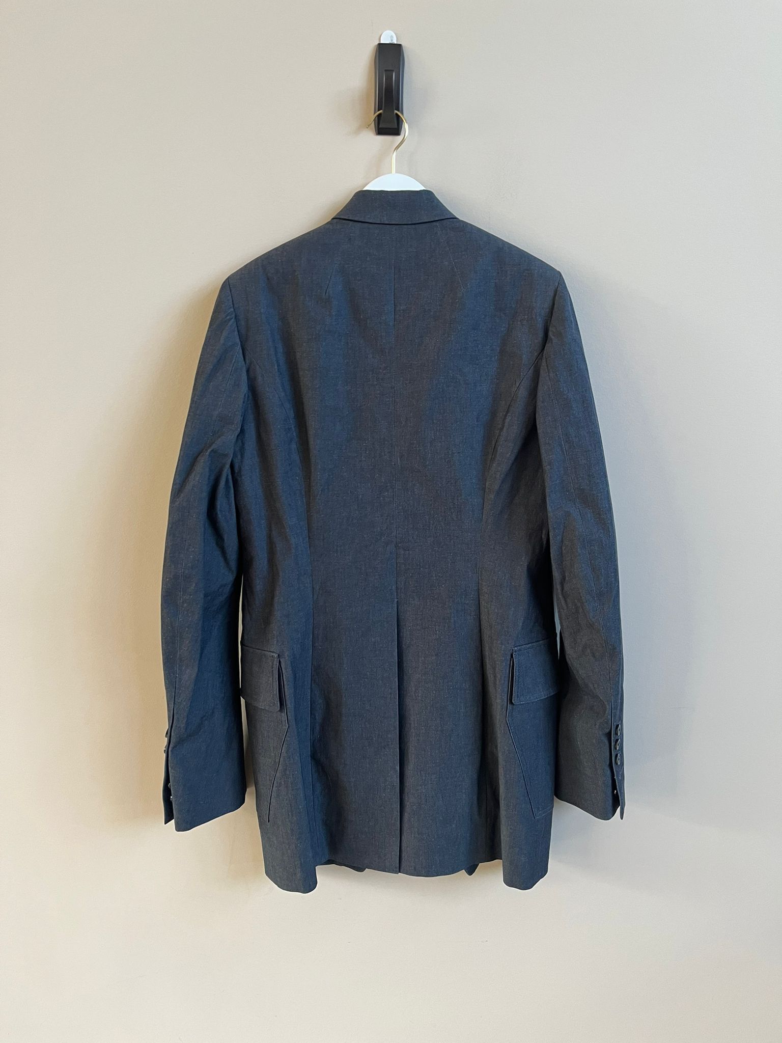Rick Owens SS19 Long Blazer Jacket in Black Natural (LOOKS GREY) Size US M / EU 48-50 / 2 - 11 Thumbnail