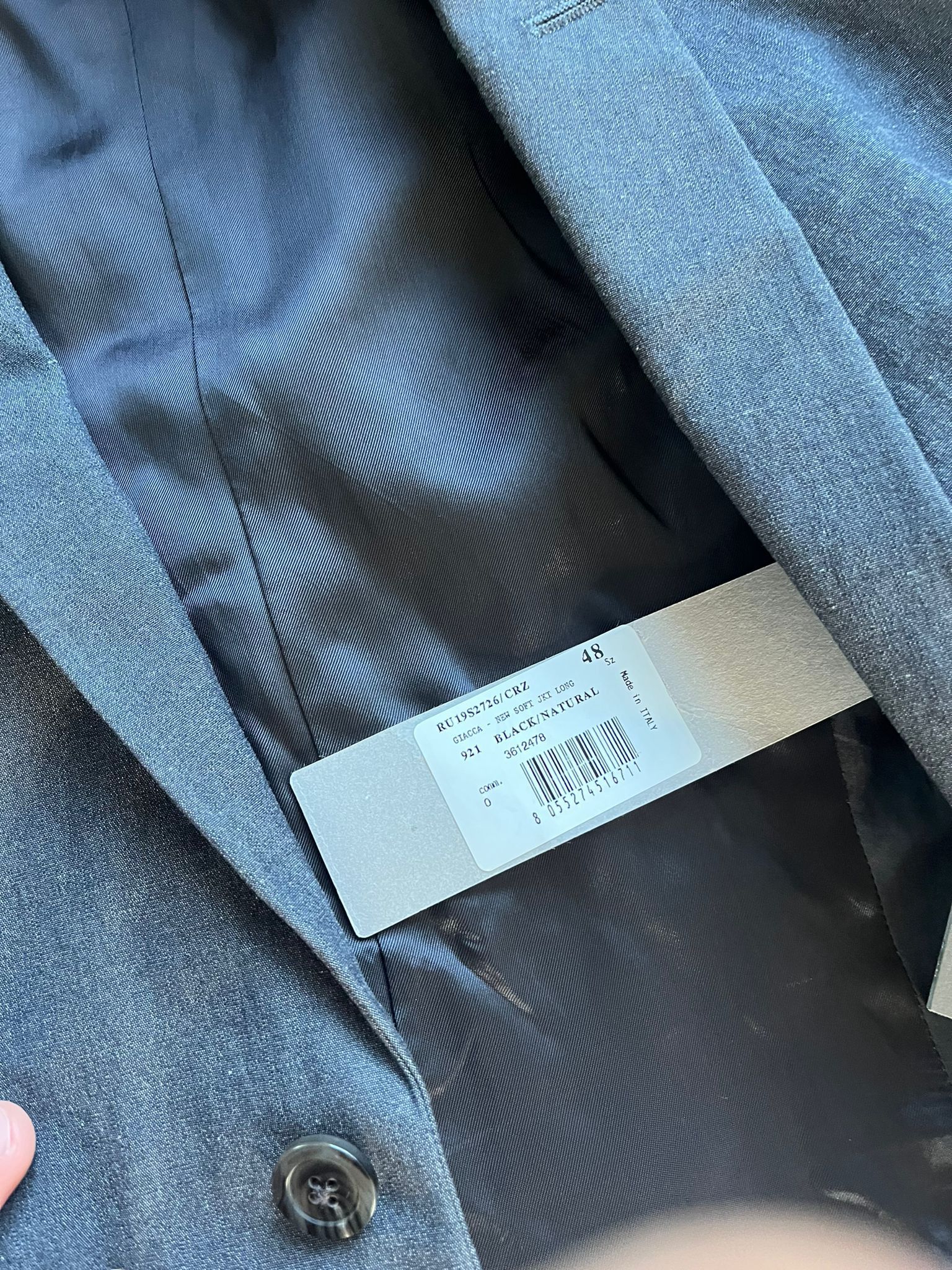 Rick Owens SS19 Long Blazer Jacket in Black Natural (LOOKS GREY) Size US M / EU 48-50 / 2 - 13 Thumbnail