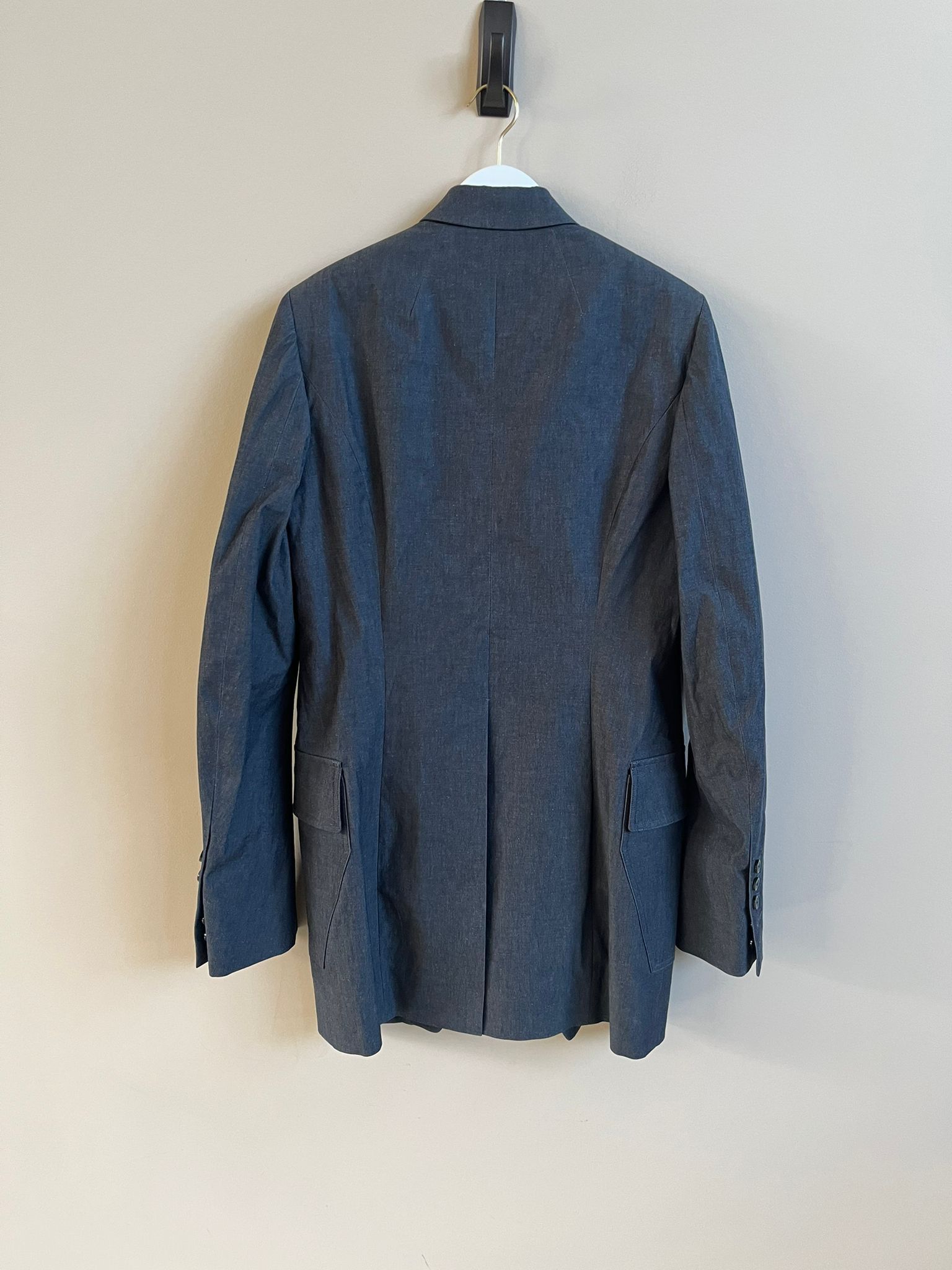 Rick Owens SS19 Long Blazer Jacket in Black Natural (LOOKS GREY) Size US M / EU 48-50 / 2 - 14 Thumbnail