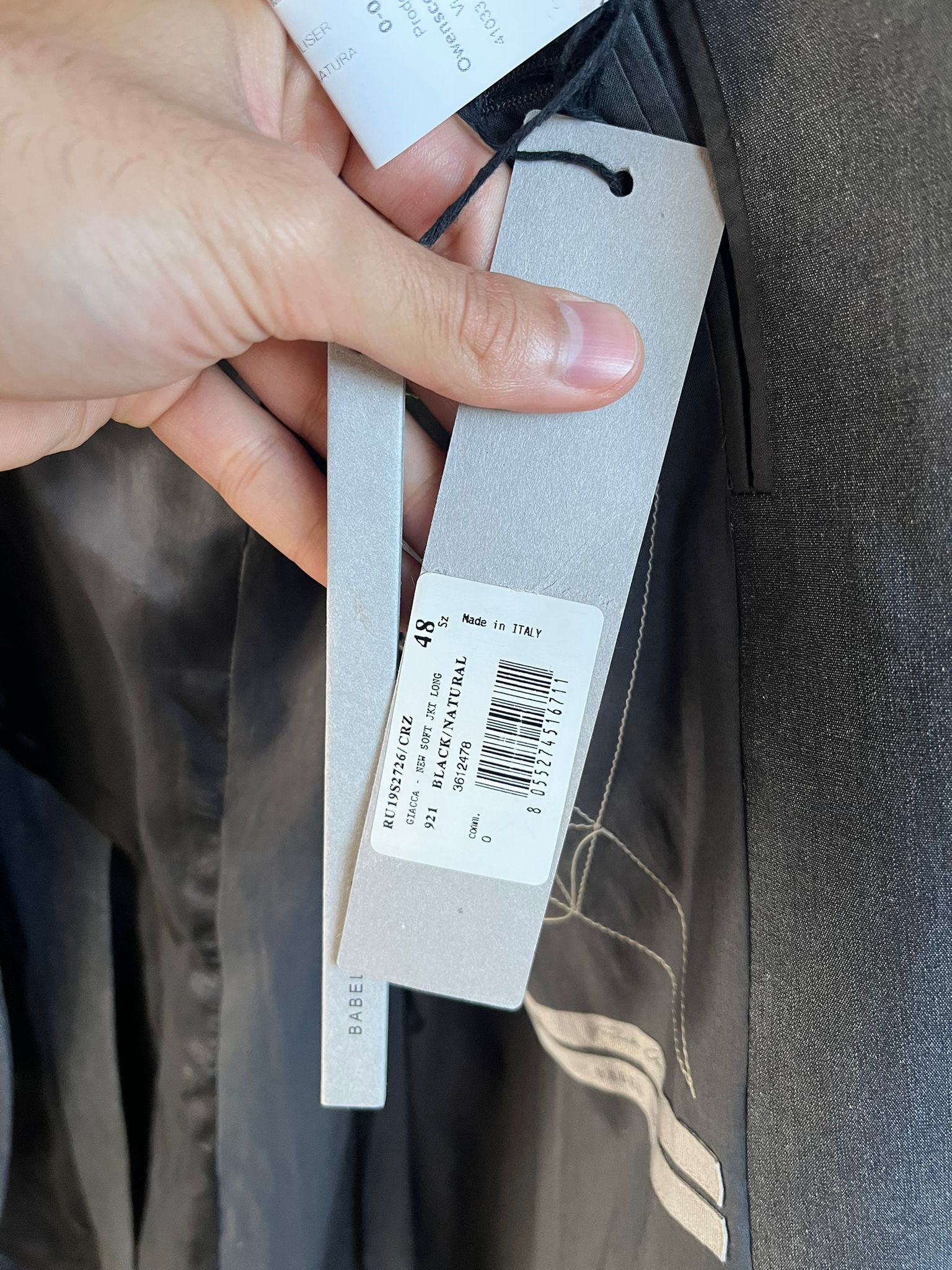 Rick Owens SS19 Long Blazer Jacket in Black Natural (LOOKS GREY) Size US M / EU 48-50 / 2 - 7 Thumbnail