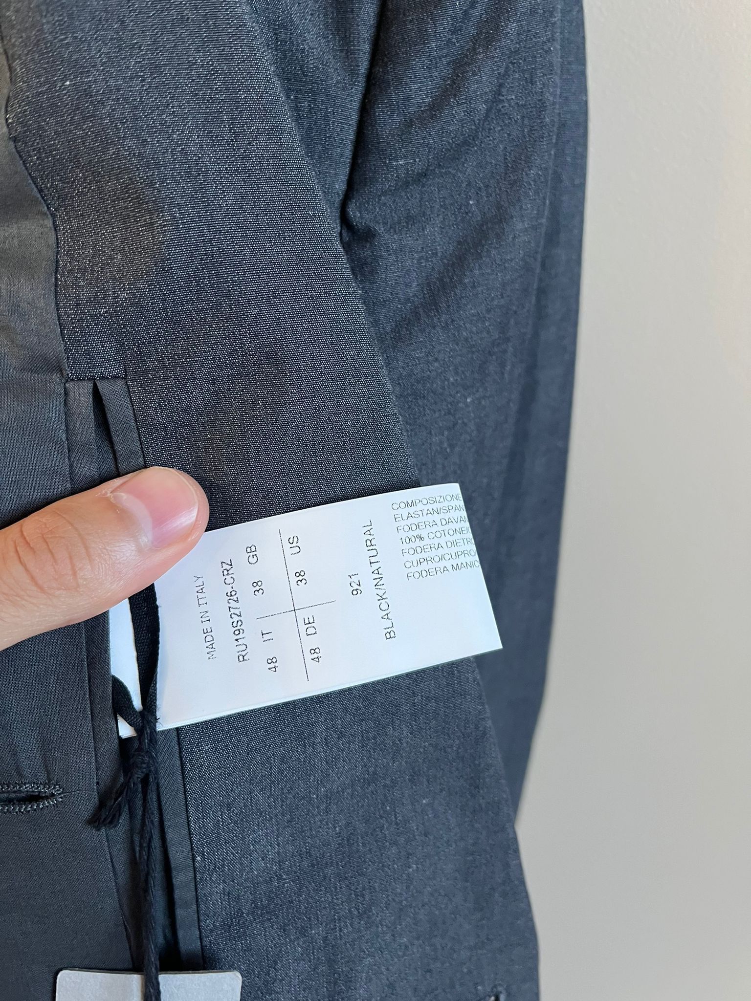 Rick Owens SS19 Long Blazer Jacket in Black Natural (LOOKS GREY) Size US M / EU 48-50 / 2 - 10 Thumbnail