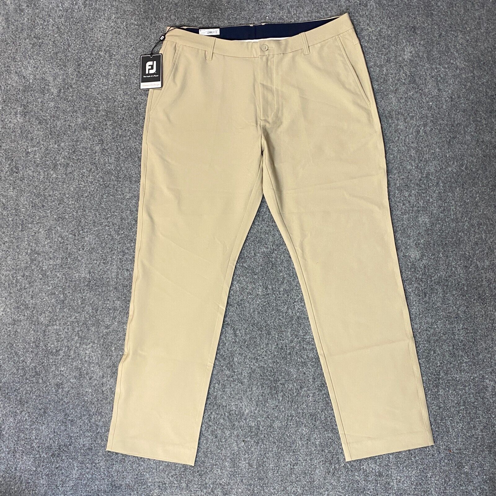 Footjoy Tour Fit Pants 36 x 30 Beige Solid Activewear Perfor