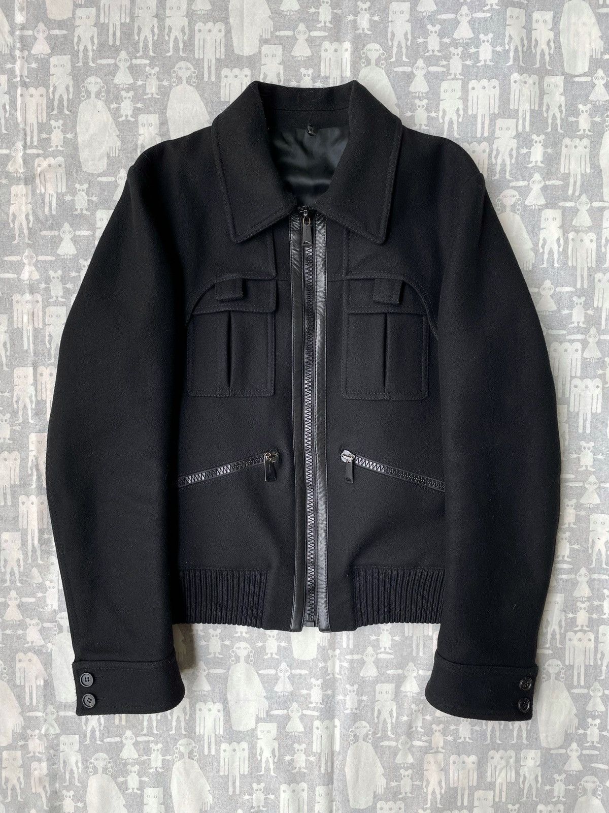 Dior × Hedi Slimane Dior Homme A2 Pilot Wool Bomber Jacket AW06