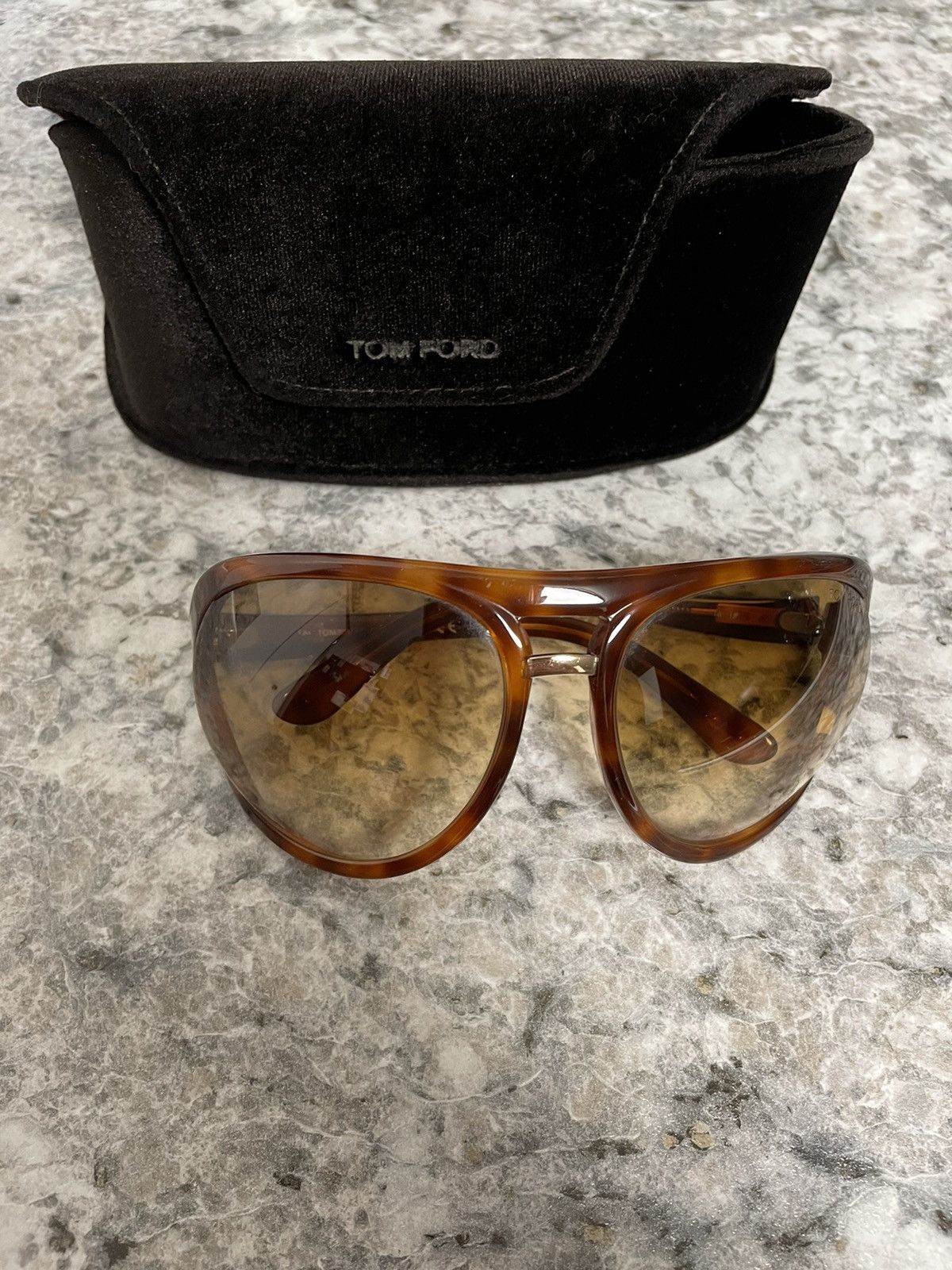 image of Tom Ford Milo Sunglasses W/ Case in Brown, Men's