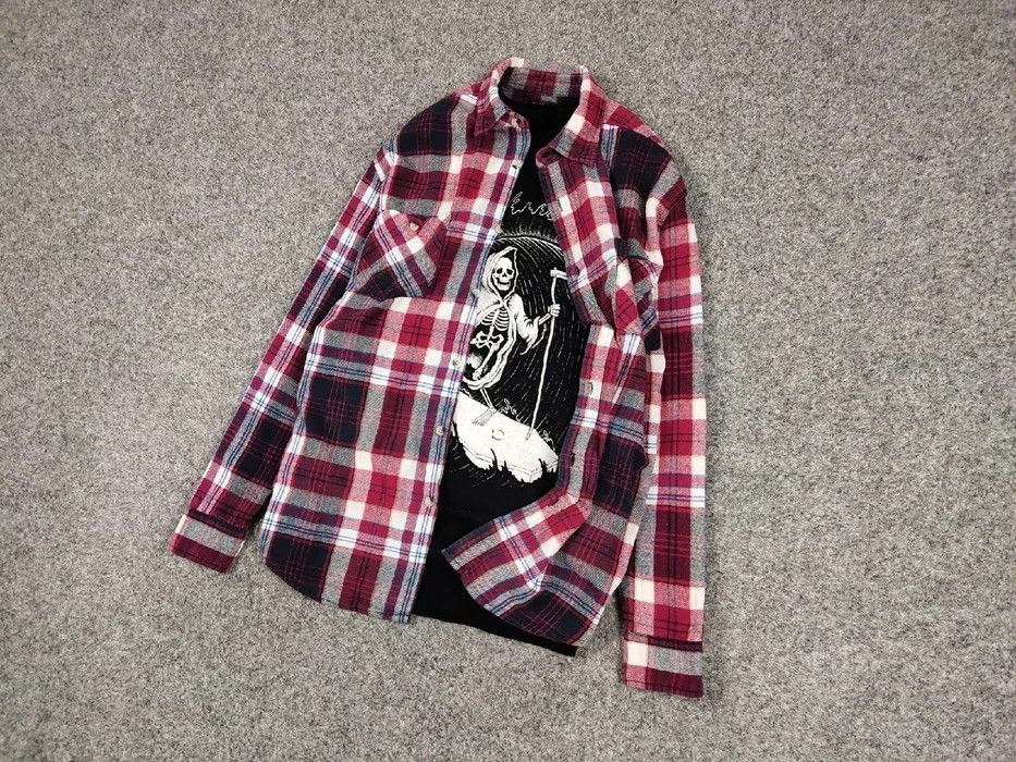 Flannel Vintage Flannel Shirt Checkered Travis Scott Style Hype Size US L / EU 52-54 / 3 - 3 Thumbnail