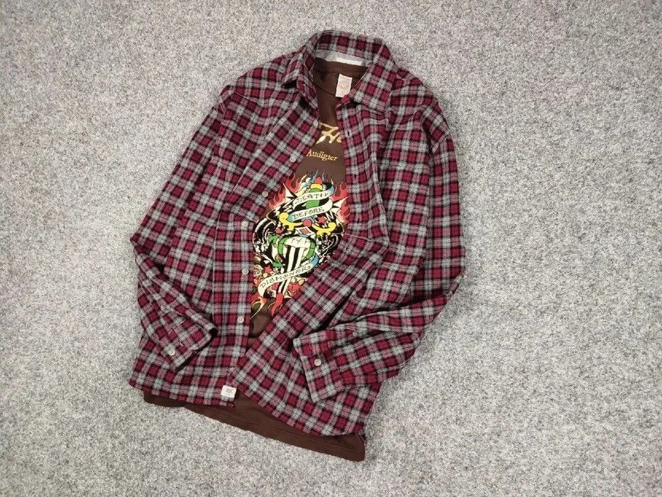 Flannel Vintage Flannel Shirt Checkered Travis Scott Style Hype Size US L / EU 52-54 / 3 - 2 Thumbnail