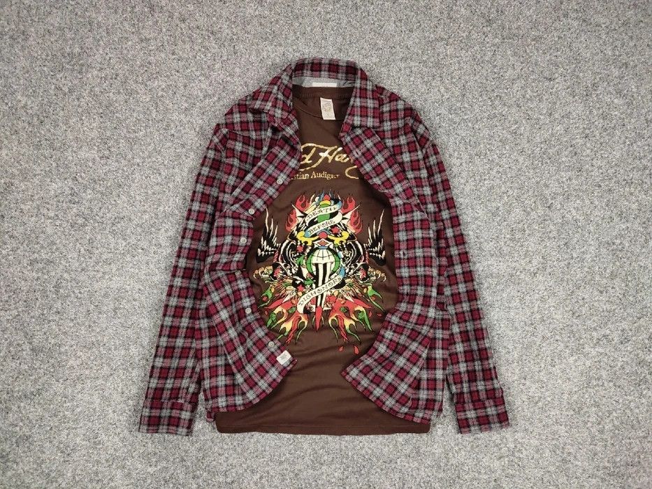 Flannel Vintage Flannel Shirt Checkered Travis Scott Style Hype Size US L / EU 52-54 / 3 - 1 Thumbnail