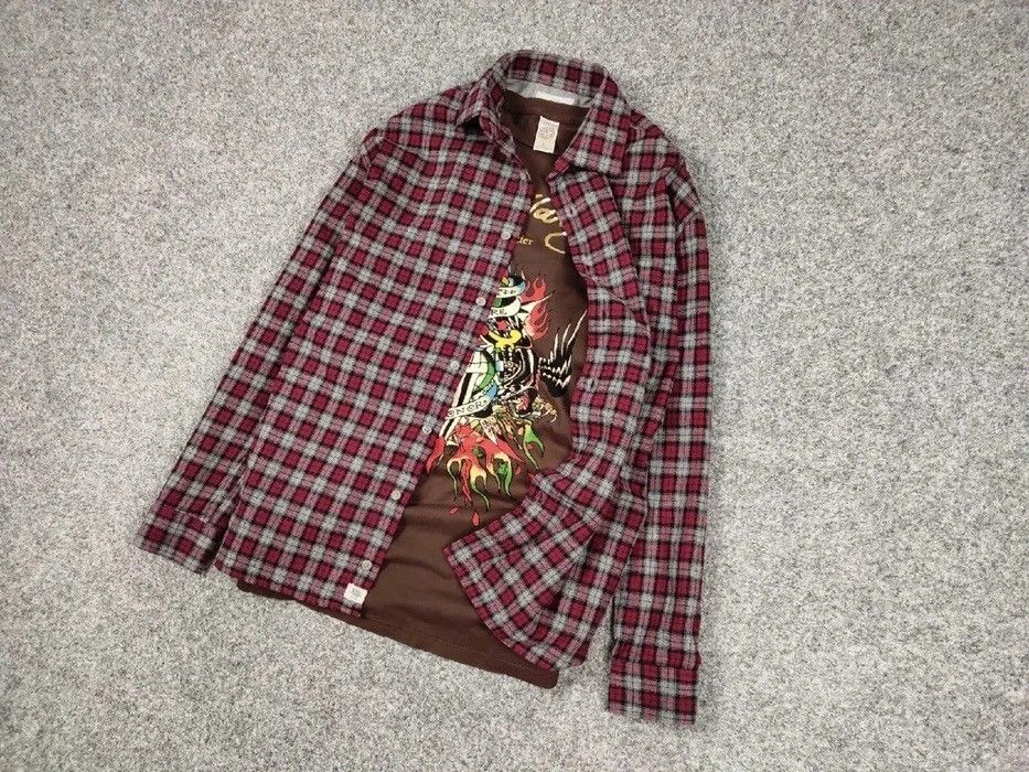Flannel Vintage Flannel Shirt Checkered Travis Scott Style Hype Size US L / EU 52-54 / 3 - 3 Thumbnail
