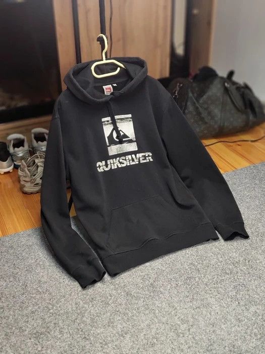 Quiksilver Vintage 90's Quiksilver Black Big Logo Hoodie Sweatshirt Size US L / EU 52-54 / 3 - 10 Thumbnail