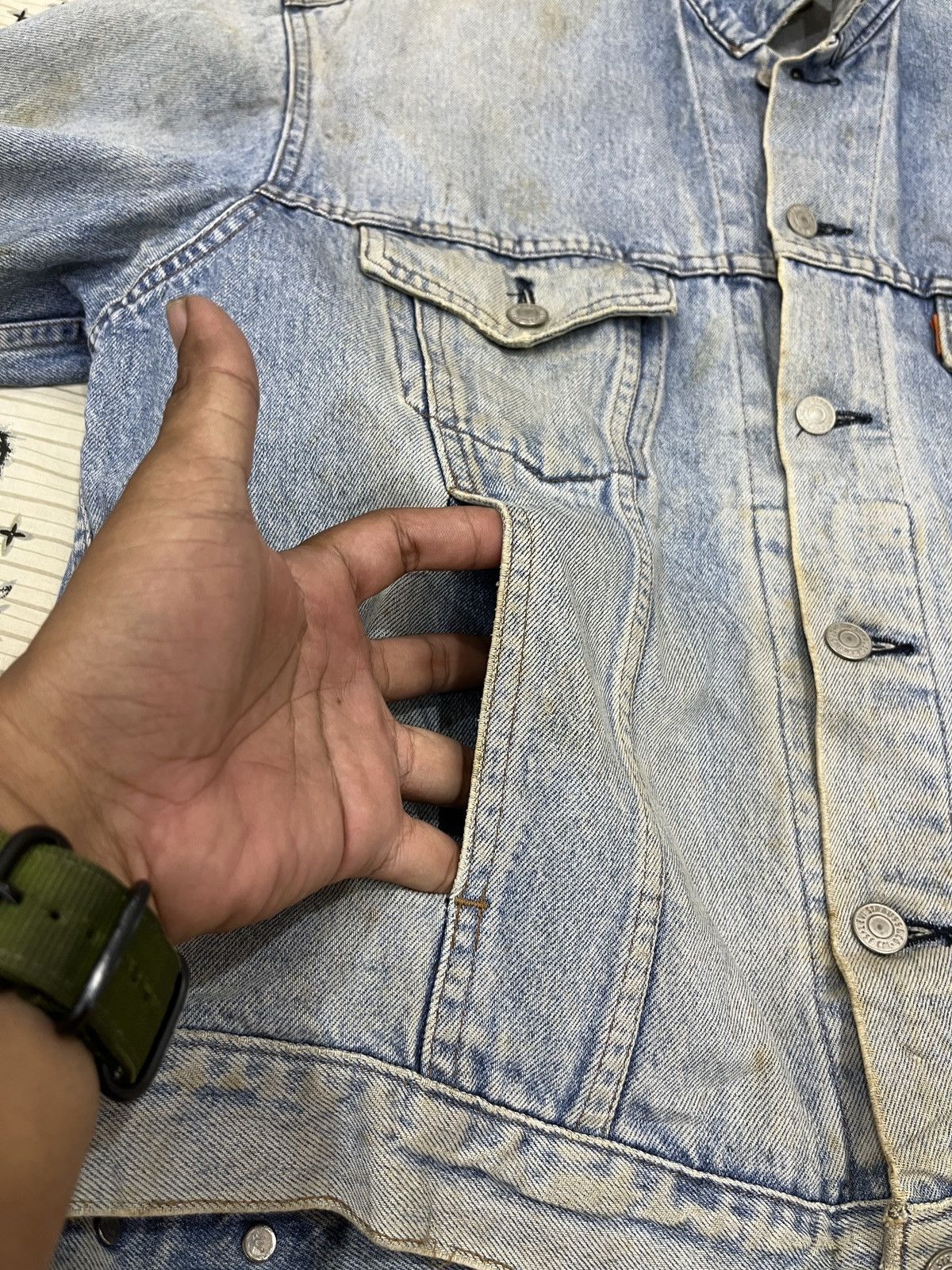 Levi's (Bbb). VINTAGE LEVIS ORANGE TAB DENIM JACKET Size US L / EU 52-54 / 3 - 21 Thumbnail