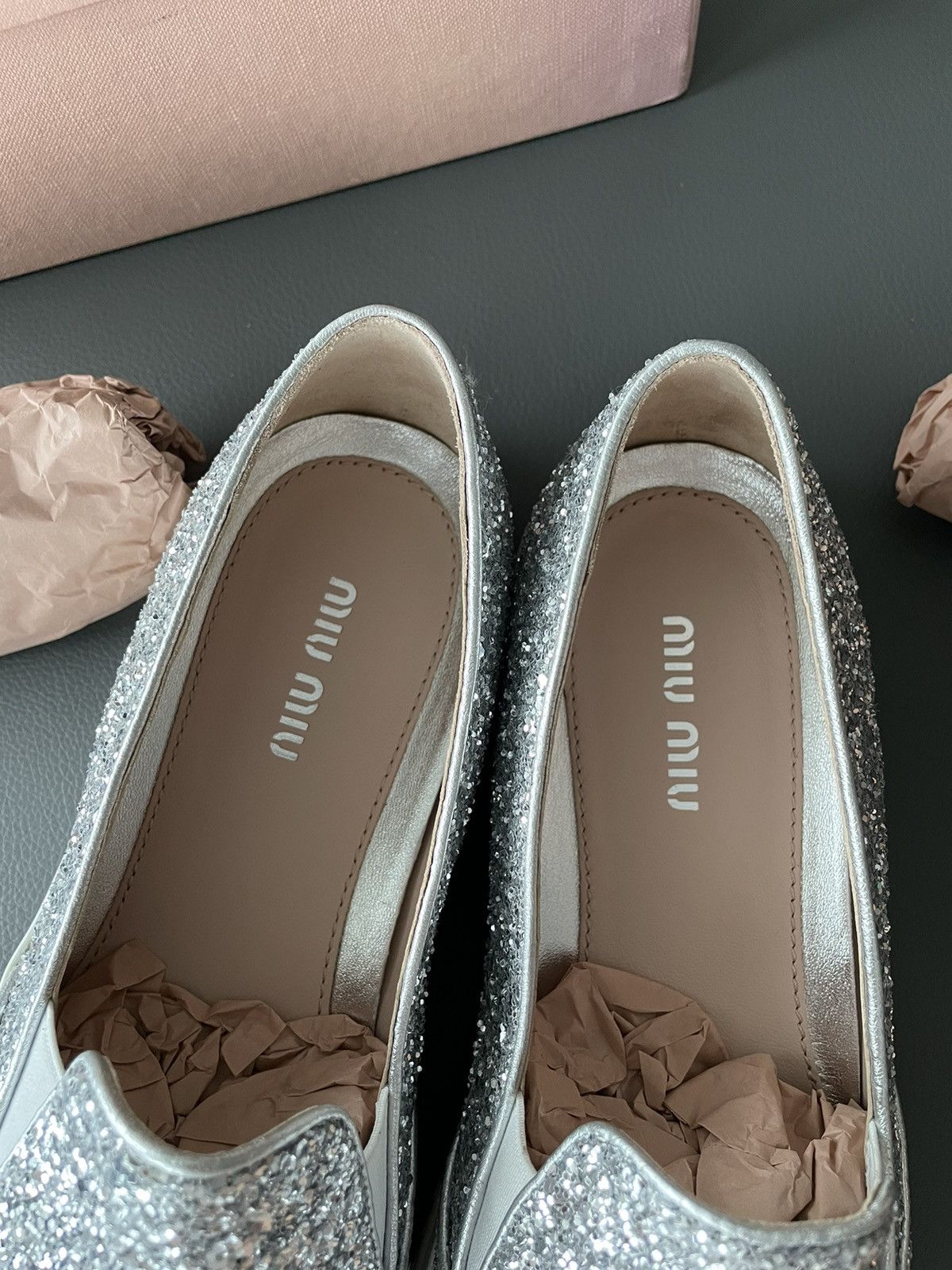 Miu Miu Brand New Runway Rare Iconic Glitter Bullet Leather Loafer Size US 10 / IT 40 - 16 Thumbnail