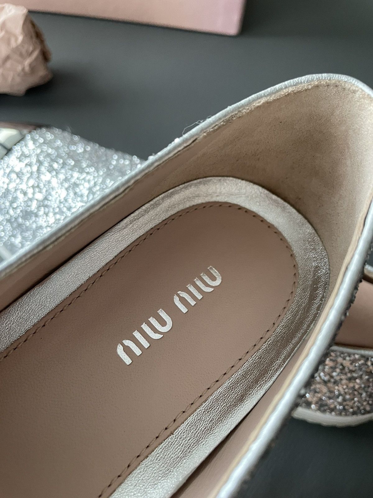 Miu Miu Brand New Runway Rare Iconic Glitter Bullet Leather Loafer Size US 10 / IT 40 - 14 Thumbnail