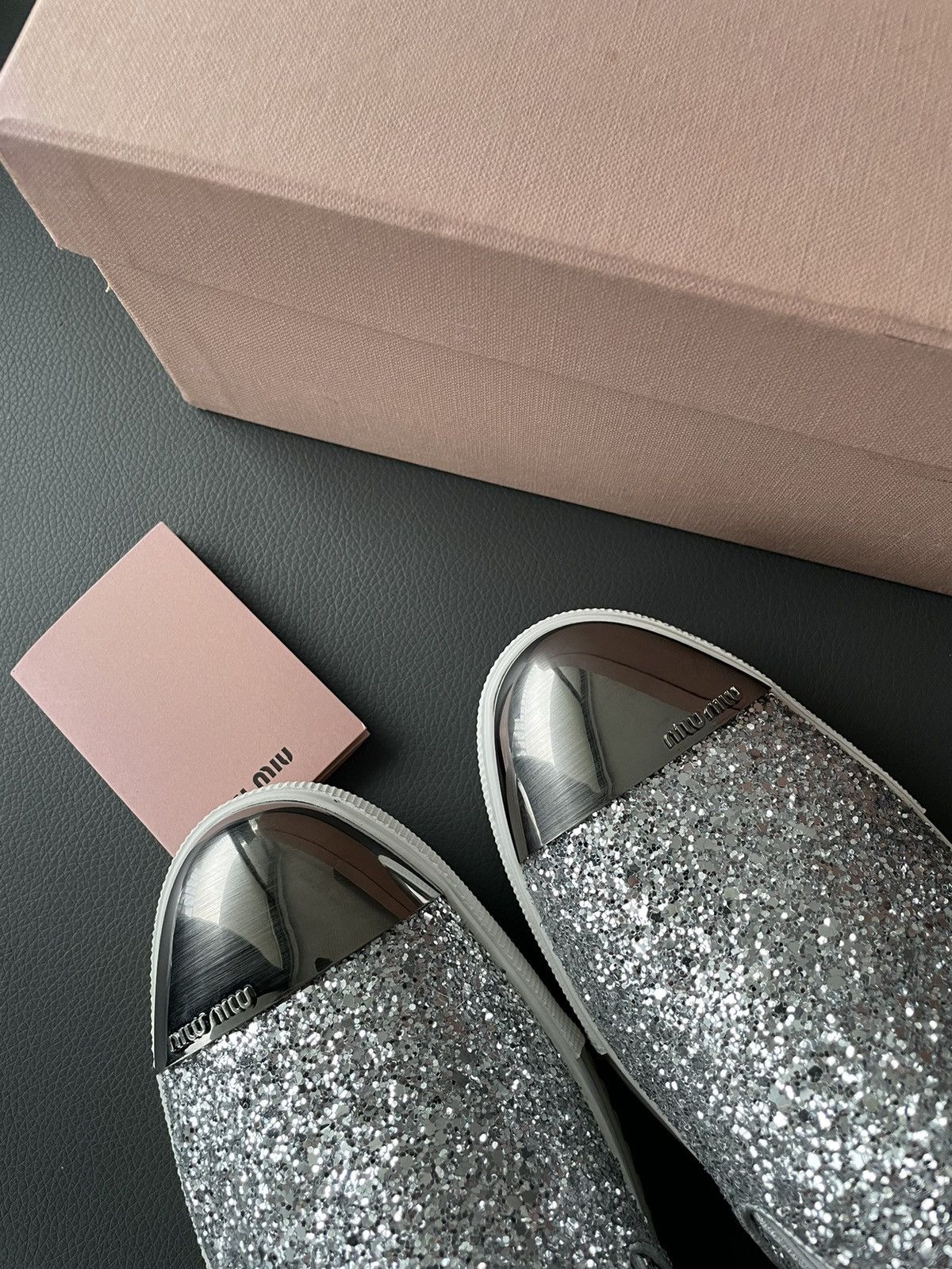Miu Miu Brand New Runway Rare Iconic Glitter Bullet Leather Loafer Size US 10 / IT 40 - 4 Thumbnail