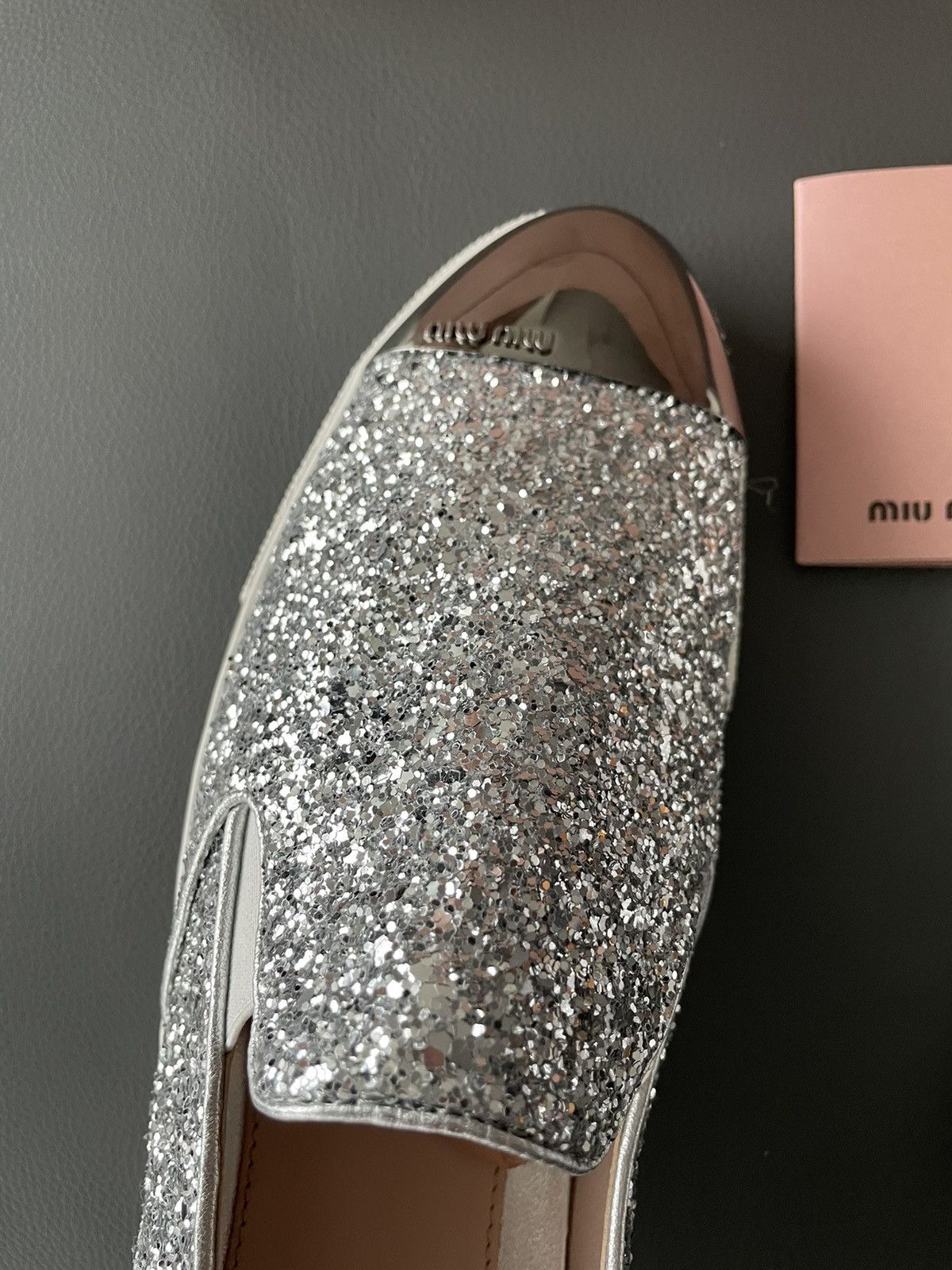 Miu Miu Brand New Runway Rare Iconic Glitter Bullet Leather Loafer Size US 10 / IT 40 - 17 Thumbnail